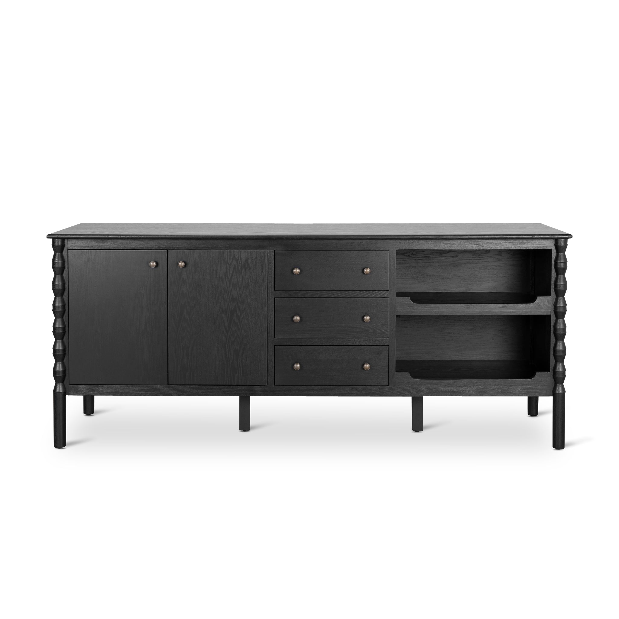 1.9m Black Sideboard - Modern Buffet Cabinet for Dining Room, Living Room & Entryway Storage