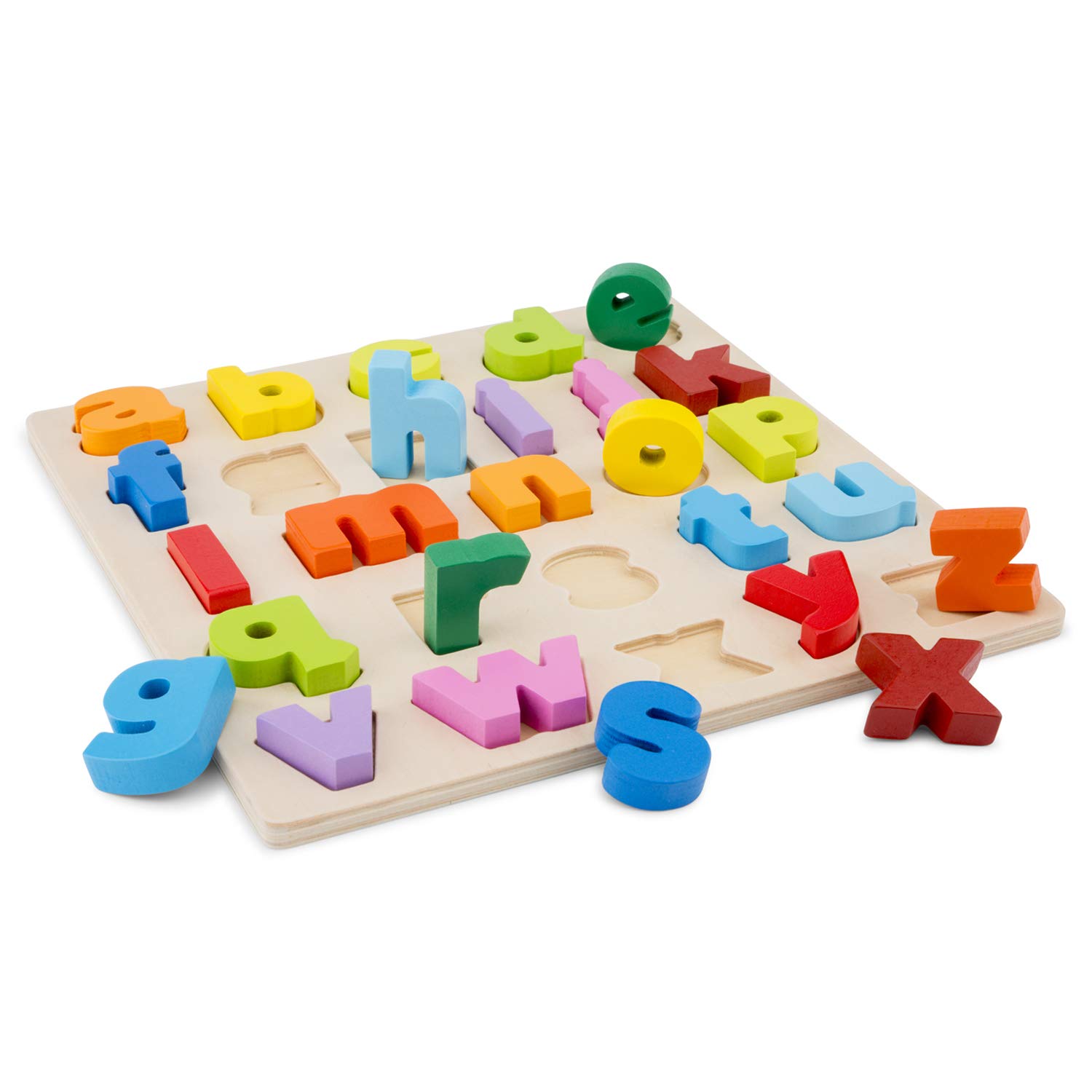 Educational Wooden Alphabet Puzzle Toy for Toddlers - Classic ABC Learning Game for 2-3 Year Old Boys & Girls - Colorful Lowercase Letter Recognition Toy for Preschool Learning | Perfect for Homeschooling, Daycare & Early Childhood Education