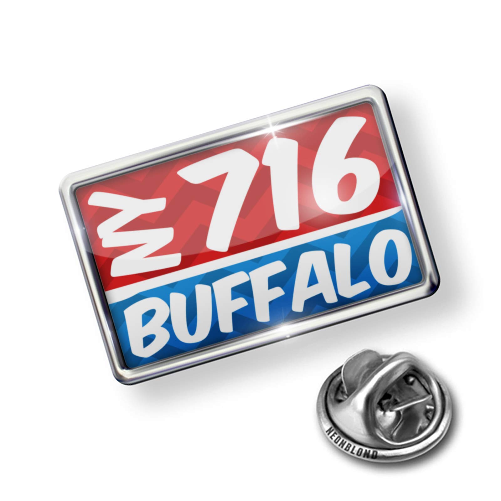 Pin 716 Buffalo NY Red and Blue Enamel Lapel Pin - Perfect for Collectors, Gifts, and Buffalo Pride Events