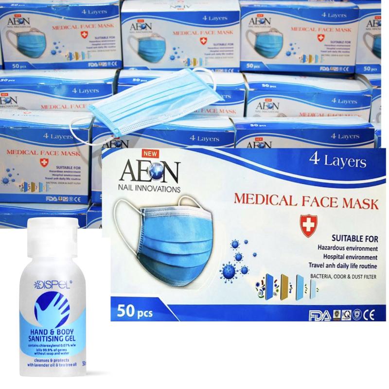 4-Layer Medical Face Mask - Disposable Protective Mask for Adults - Breathable & Comfortable for Daily Use, Travel, and Work Safety