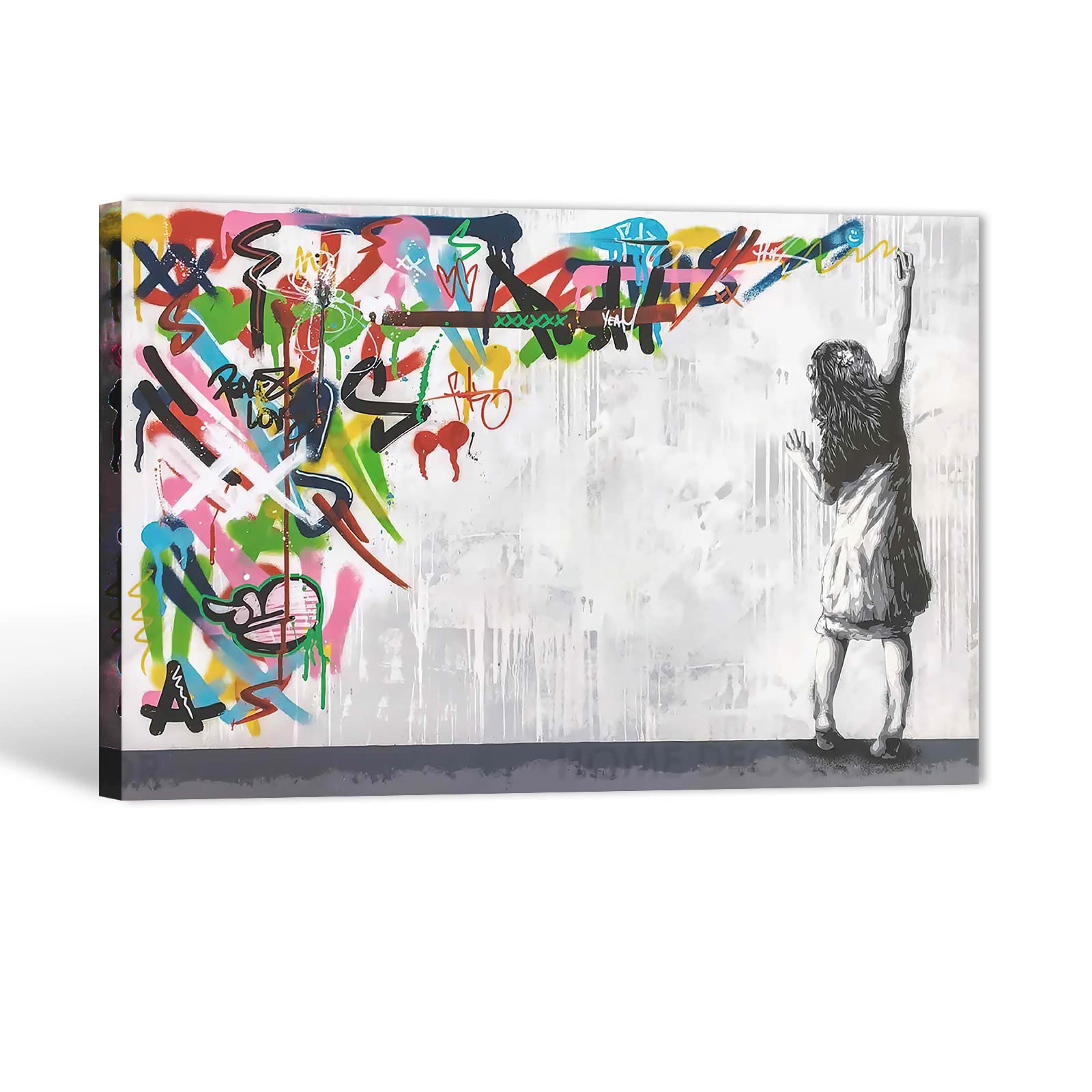 GUTTATY Large Graffiti Canvas Wall Art - Modern Street Style Painting for Girls Bedroom Decor (28x40 Inches) | Urban Home Decor, Teen Room Aesthetic, Dorm Wall Art