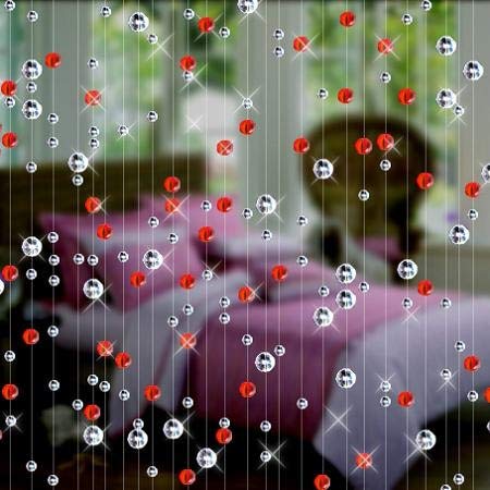 5 Strings 59 Inches Crystal Glass Bead String Curtains for Living Room, Bedroom, Window & Door - Luxury Decorative Beaded Doorway Curtain for Home Decor, Wedding Backdrop & Room Partition