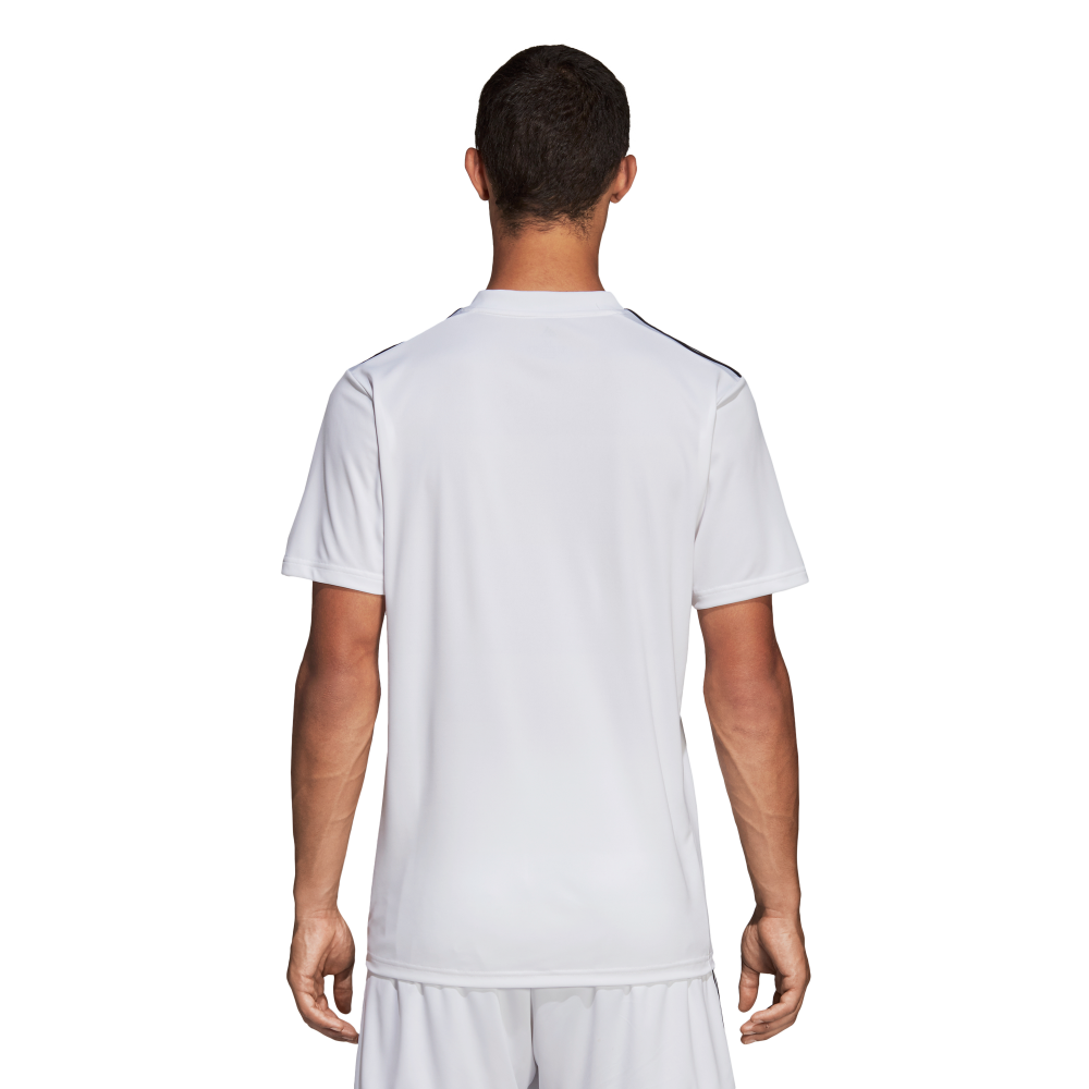 Adidas Men's Striped 19 Soccer Jersey - White/Black - Breathable Performance Shirt for Training & Match Play