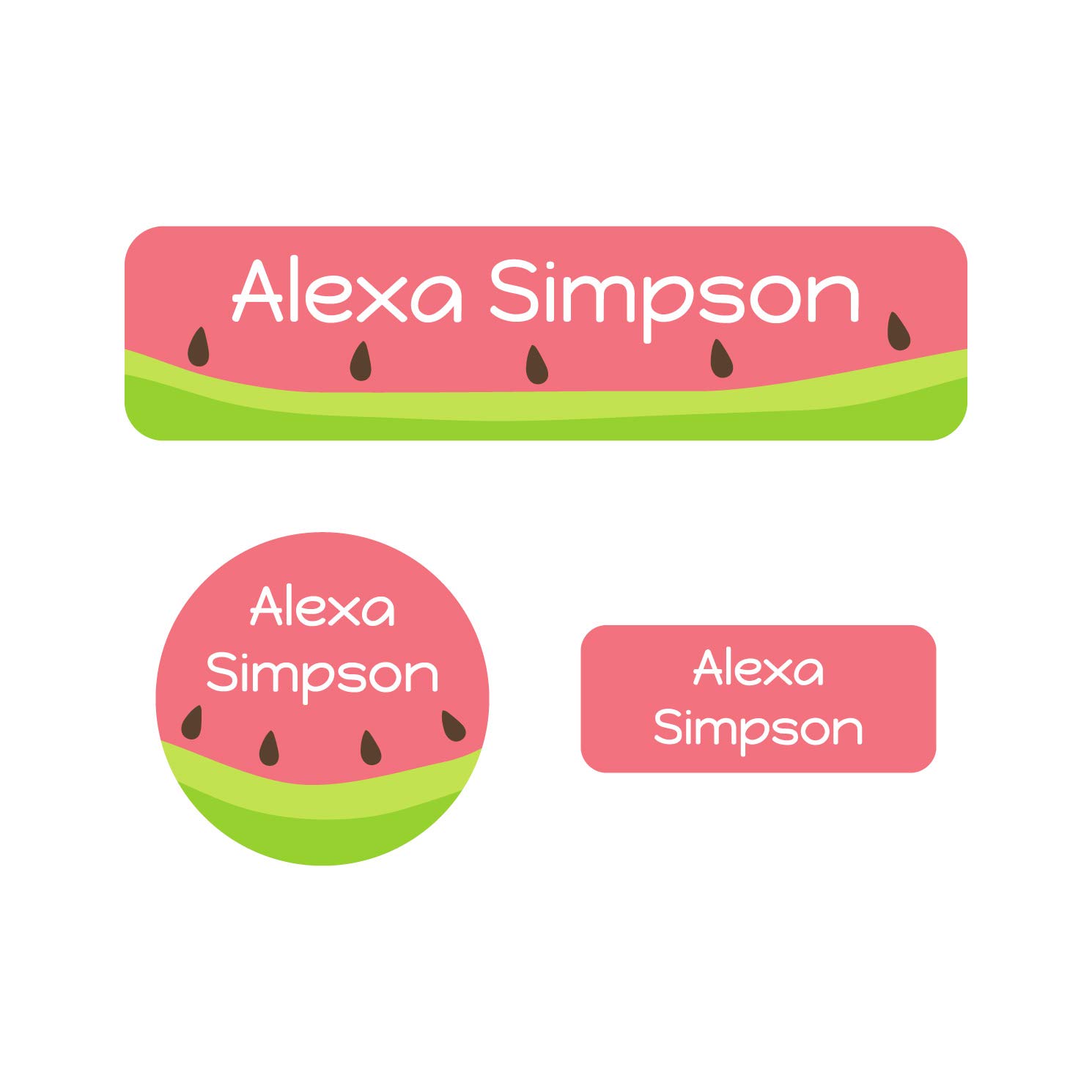 Custom Name Labels for Kids - Waterproof Personalized Stickers for Daycare, School & Camp (102 Labels - 3 Sizes) - Perfect for Clothes, Lunch Boxes, Water Bottles & School Supplies - Watermelon Design - Ideal for Organizing & Preventing Lost Items