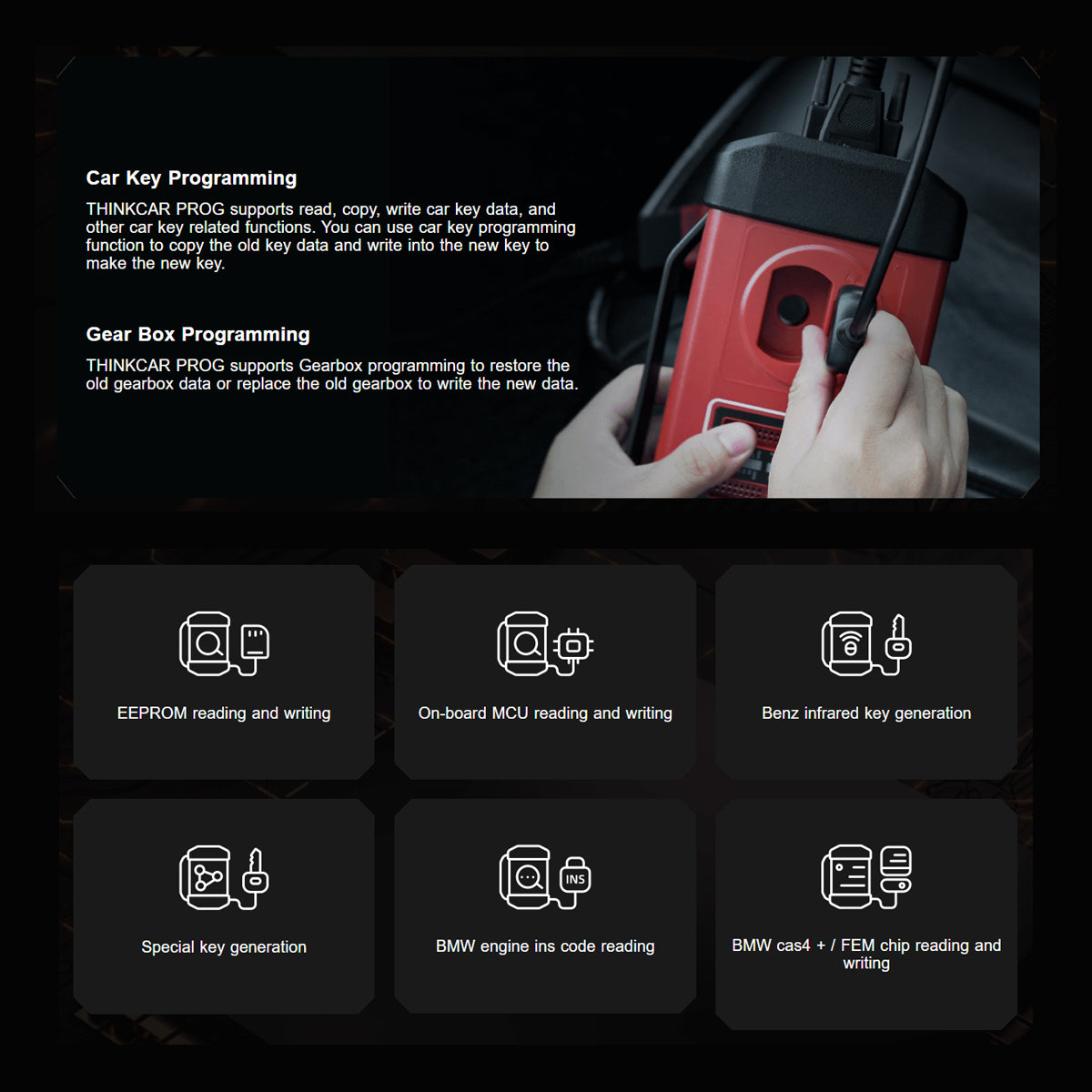 PROG 3 Professional Car Key Programmer - Auto Immobilizer & Diagnostic Tool for Vehicle Key Coding, ECU Programming - Perfect for Locksmiths, Mechanics & Car Dealerships