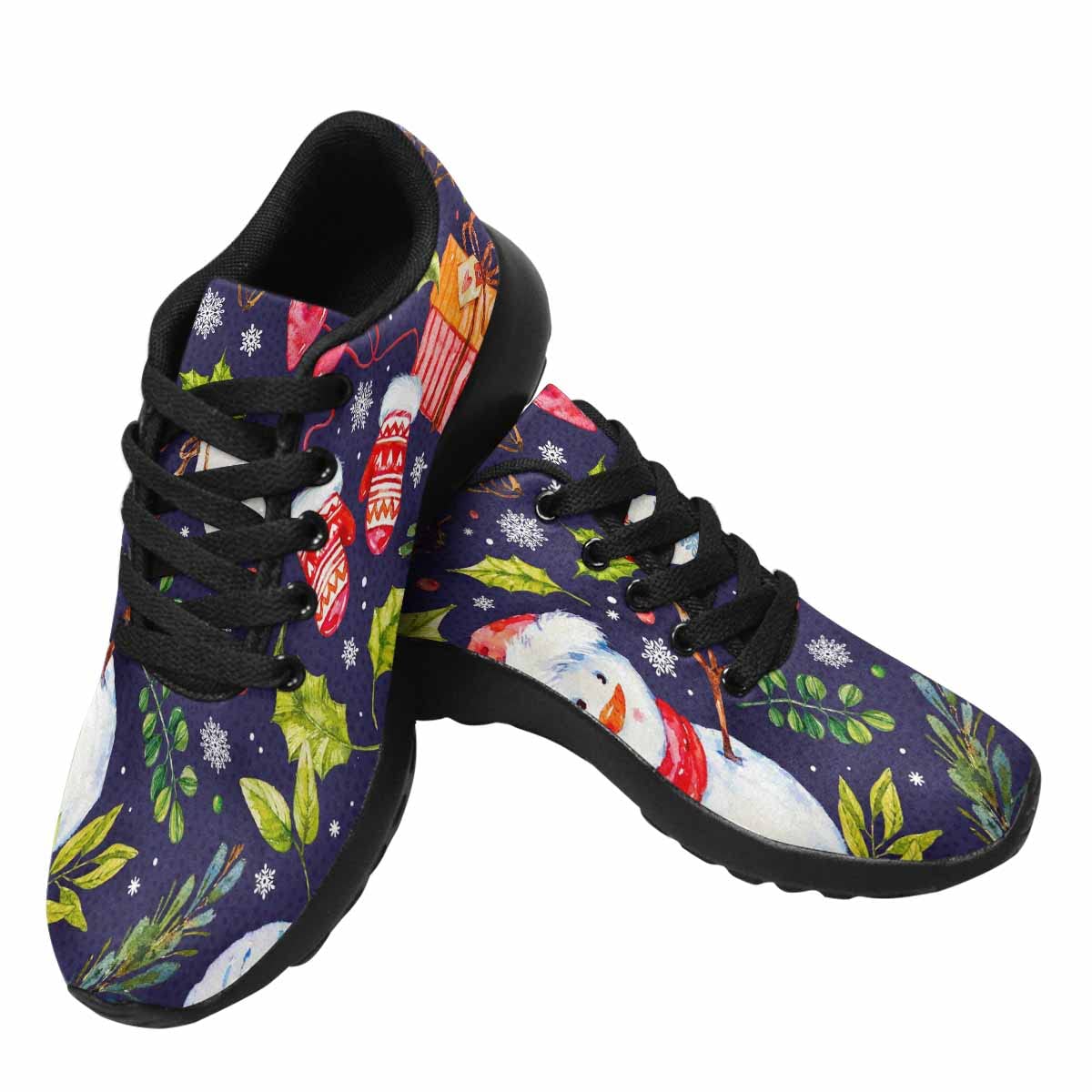 **InterestPrint Women's Running Sneakers - Lightweight Breathable Athletic Tennis Shoes - Cute Little Penguin with Santa's Cap Design - Perfect for Christmas Gifts, Jogging & Casual Wear**