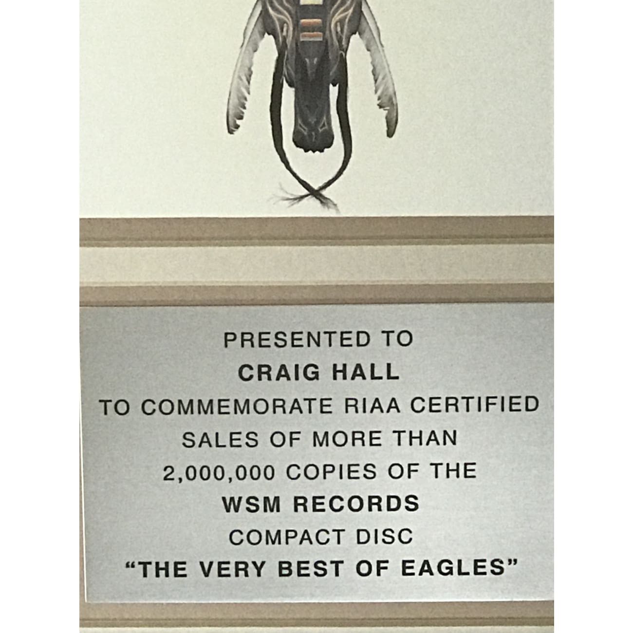 Eagles The Very Best Of RIAA 2x Multi Platinum Album Award - Classic Rock Music Collection for Home, Office & Gifting