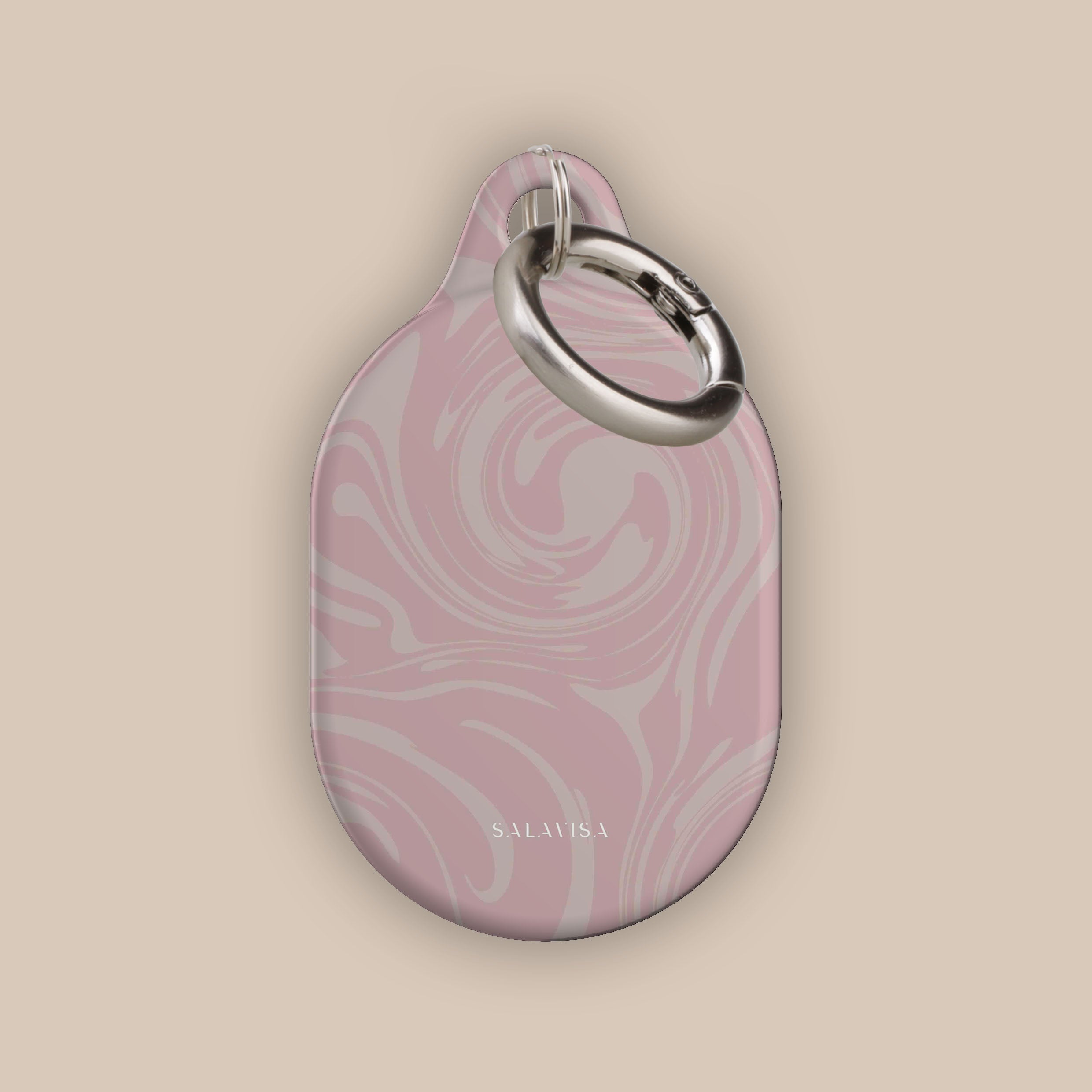 Cute Pink Swirl AirTag Holder Case - Durable Silicone Keychain for Apple AirTag (2021) - Perfect for Keys, Bags, Wallets & Luggage Tracking