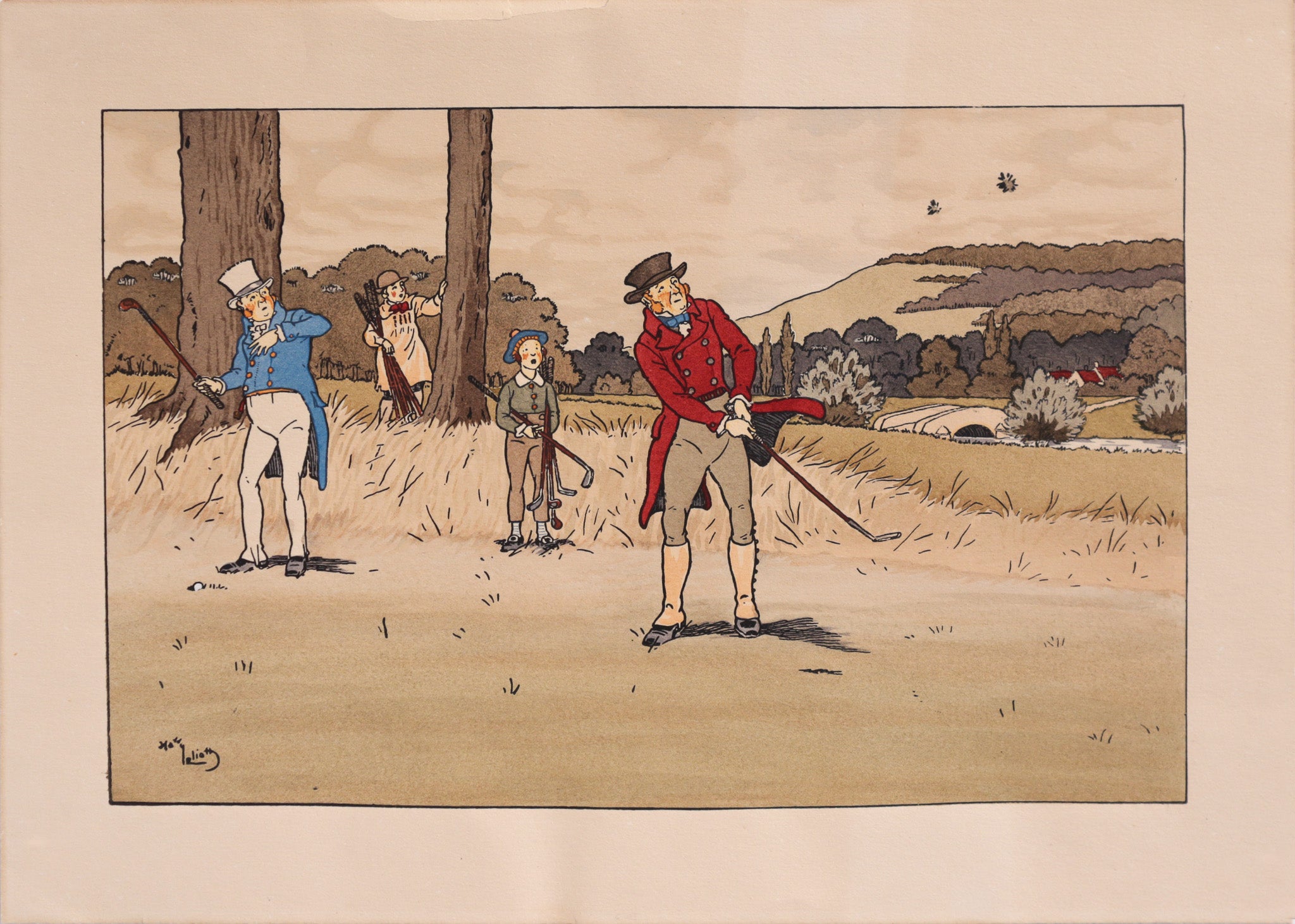 Vintage 1920s French Art Deco Golf Poster - 