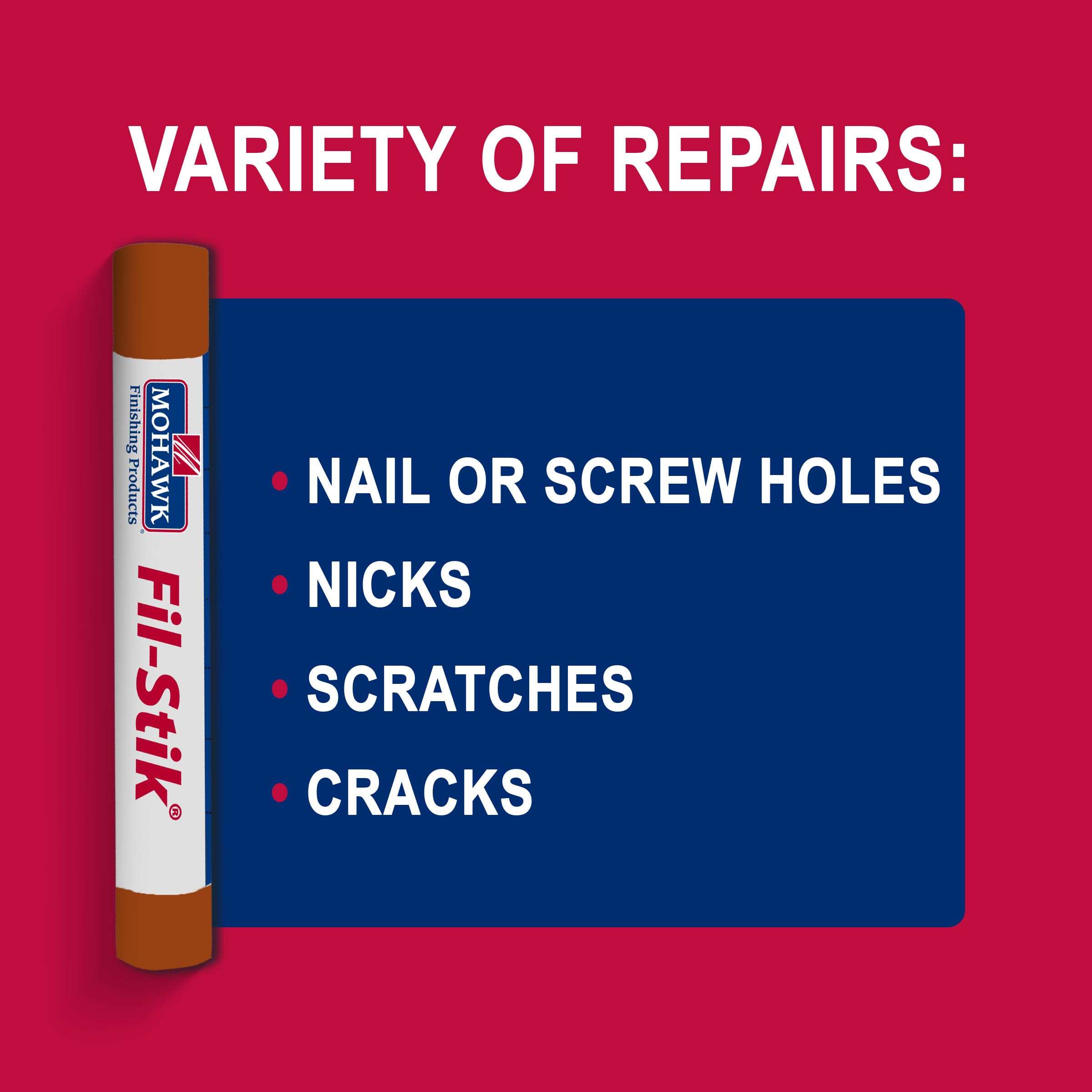 Mohawk Fil-Stik Wax Putty Stick - Maple Rock M230-0225 (1 Count) | Wood Furniture Repair & Scratch Cover for Tables, Floors & Cabinets | DIY Home Improvement & Restoration Projects