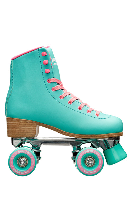 Impala Roller Skates for Women - Pink & Yellow Retro Quad Skates with Lightweight Aluminum Frame - Perfect for Outdoor Skating, Roller Derby & Rink Fun