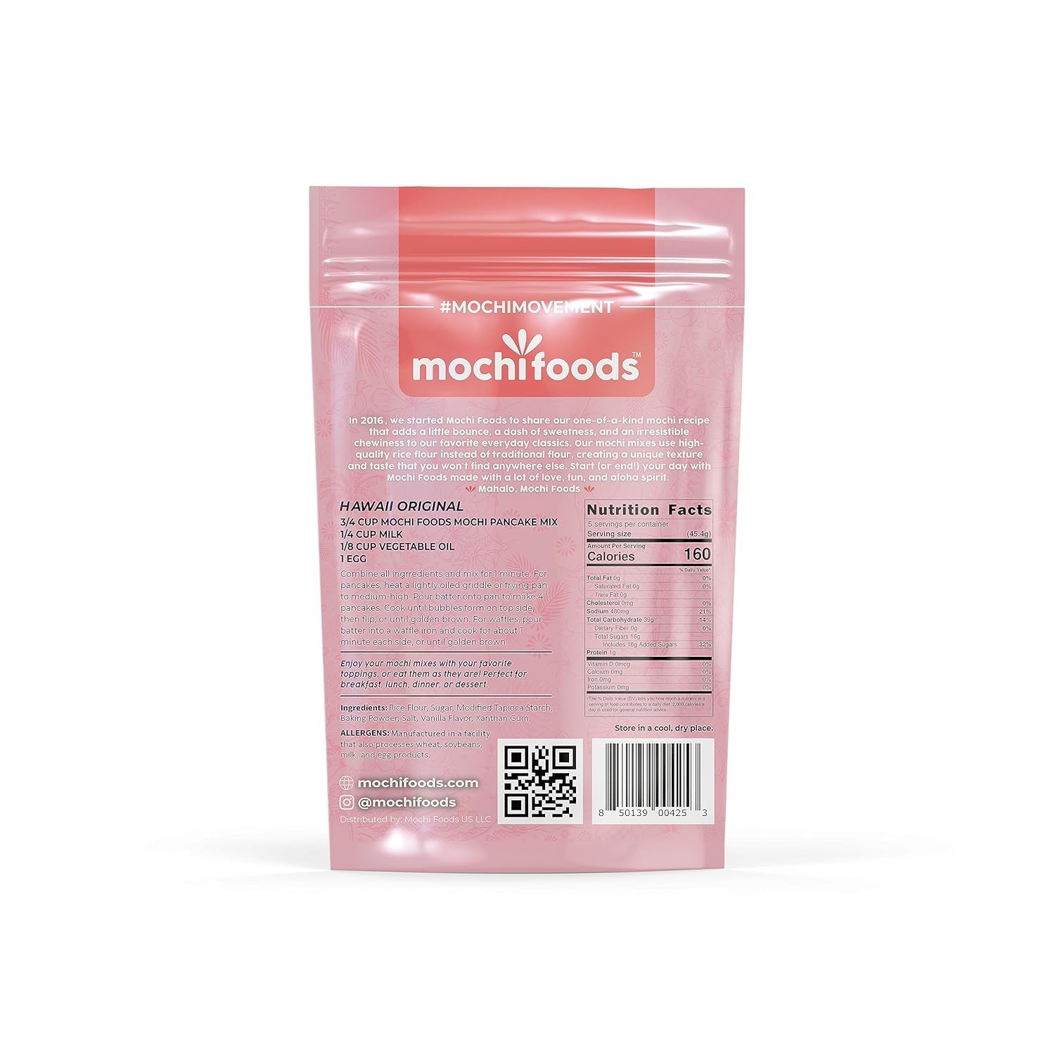 Gluten-Free Mochi Pancake & Waffle Mix - Hawaii Original Recipe - Light & Fluffy 8oz Mix for Breakfast, Brunch, or Dessert | Perfect for Family Gatherings & Holiday Meals
