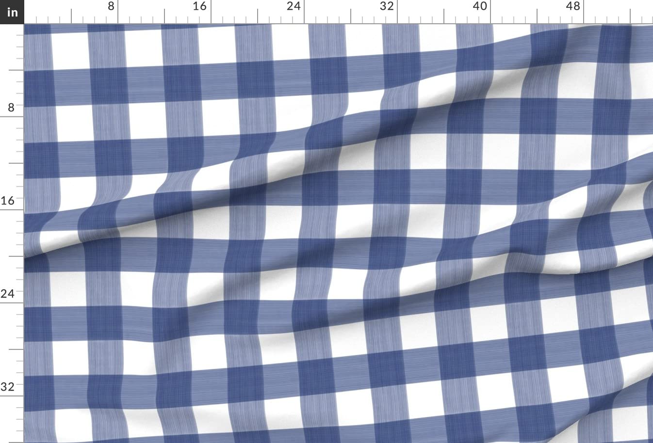 Navy Buffalo Plaid Check Gingham Blue Printed Minky Fabric by The Yard - Soft Plush Material for Sewing Baby Blankets, Quilt Backing & Nursery Decor | Perfect for DIY Crafts, Home Decor & Gift Making