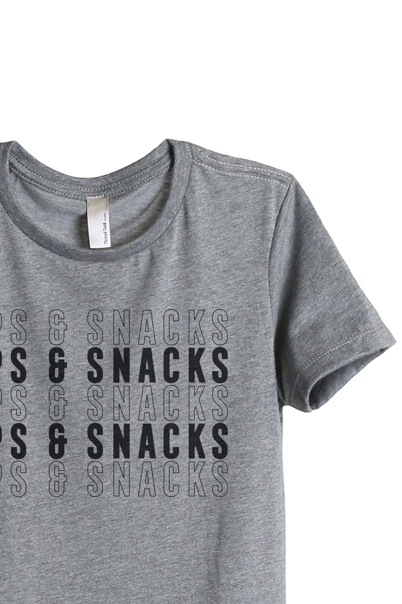 Thread Tank Naps and Snacks Women's Casual Relaxed Fit T-Shirt - Soft Comfortable Tee for Lounge, Sleepwear & Everyday Wear