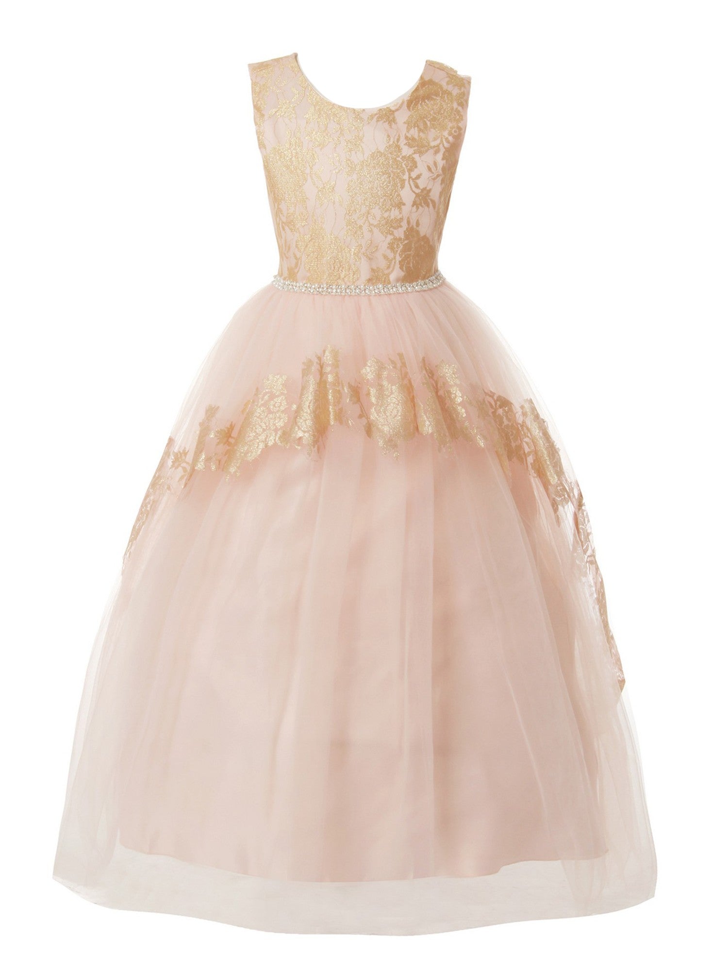 Elegant Floral Trim Glamorous Occasion Dress for Big Girls Size 8-14 | Perfect for Prom, Weddings & Special Events
