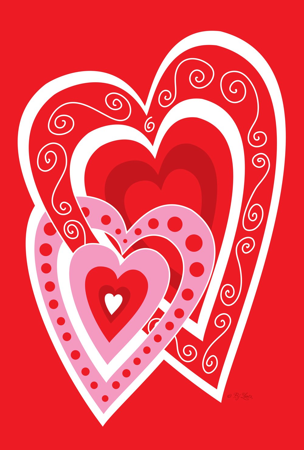 Toland Home Garden 1110411 Double Sided Valentine's Day Garden Flag - 12x18 Inch Heart Design Outdoor Yard Decoration for Valentine's Day, Housewarming, and Seasonal Home Decor