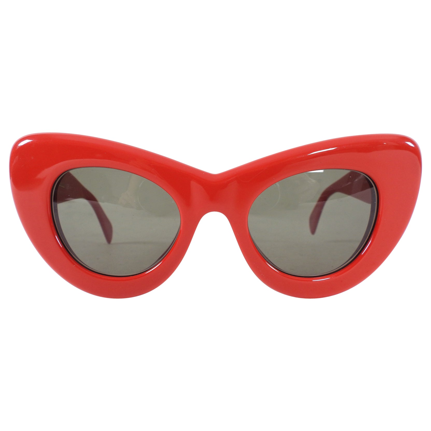 Celine CL41055 Red Acrylic Cat Eye Sunglasses for Women - UV Protection Fashion Shades for Summer, Beach & Outdoor Activities