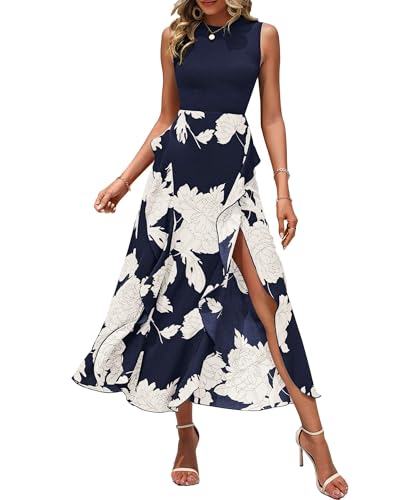 Big Floral White Navy