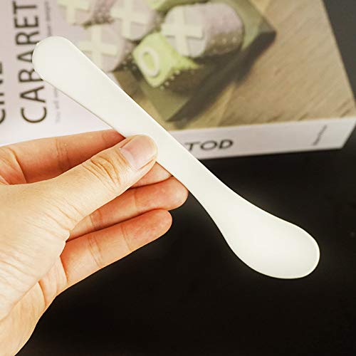 30pcs White Plastic Cosmetic Mask Mixing Spoons & Spatulas - Facial Cream Shovels, Mud Mask Scoops, Skin Care Applicators - DIY Mask Tool Set for Professional & Home Spa Treatments
