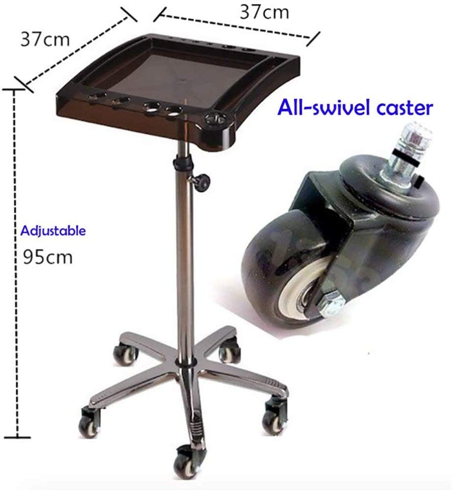 TTWUJIN Salon Storage Cart with Casters - High Capacity Hair Dryer & Hot Oil Comb Holder, Dye Tray, Lift Band for Barbershop & Beauty Salon (Black, 46×42×XX) - Perfect for Styling Tools, Hair Products & Salon Organization
