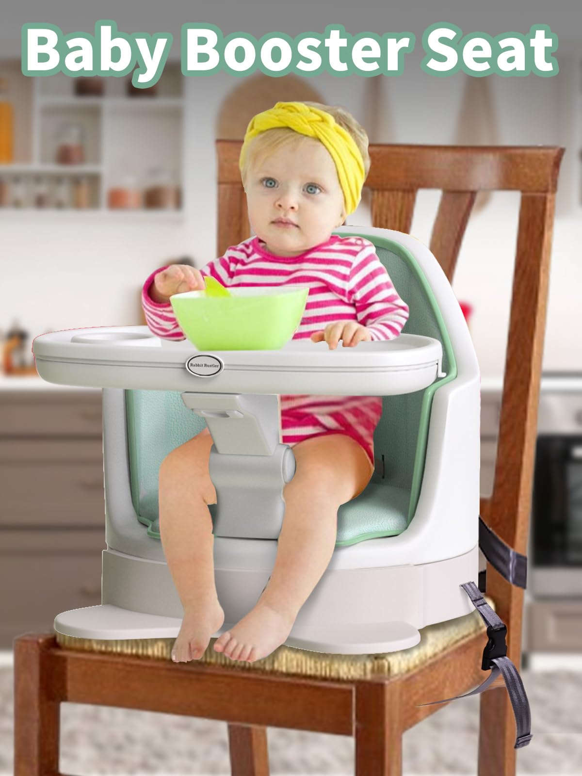 8-in-1 Convertible Baby High Chair with Removable Tray & Buckle Strap | Adjustable Booster Seat for Dining Table | Sensory Exploration with Music & Lights | Mobile Floor Seat with Wheels | Safe for Infants 6-36 Months (Green) | Perfect for Mealtime, Playtime & Learning Activities at Home