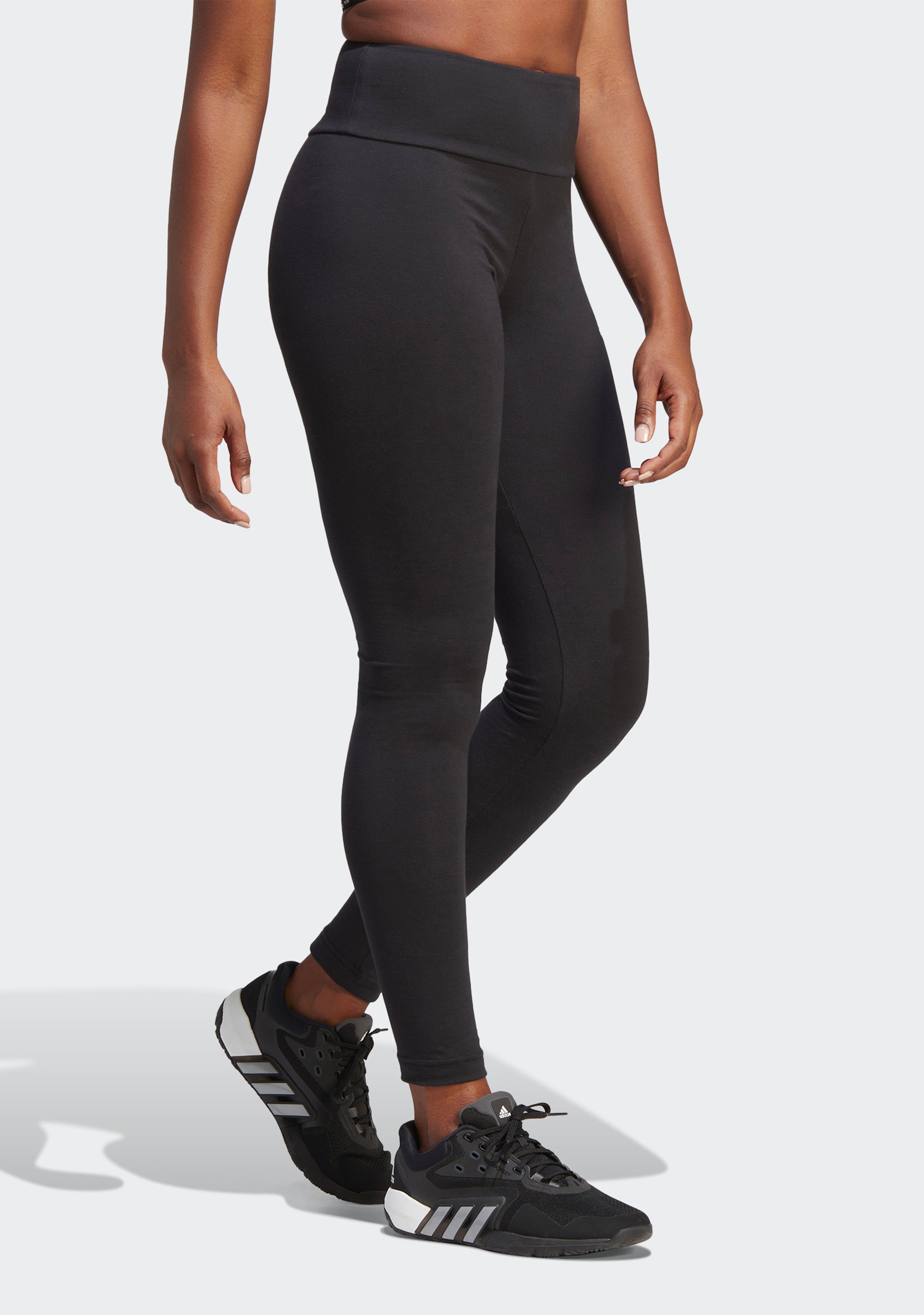 Adidas Women's Essential High Waisted Logo Yoga Pants - Workout Leggings for Running, Gym & Lounge Wear