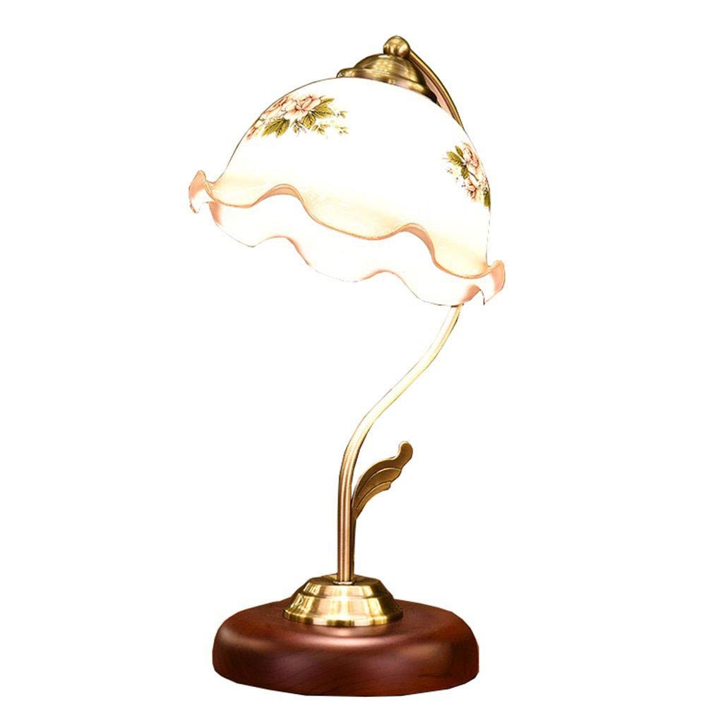 Vintage American Solid Wood Bedside Table Lamp with Dimmable Switch - Retro Reading & Study Lamp for Bedroom, Thanksgiving Decorative Gift (Dimmer Switch) - Perfect for Cozy Nights & Home Office Lighting