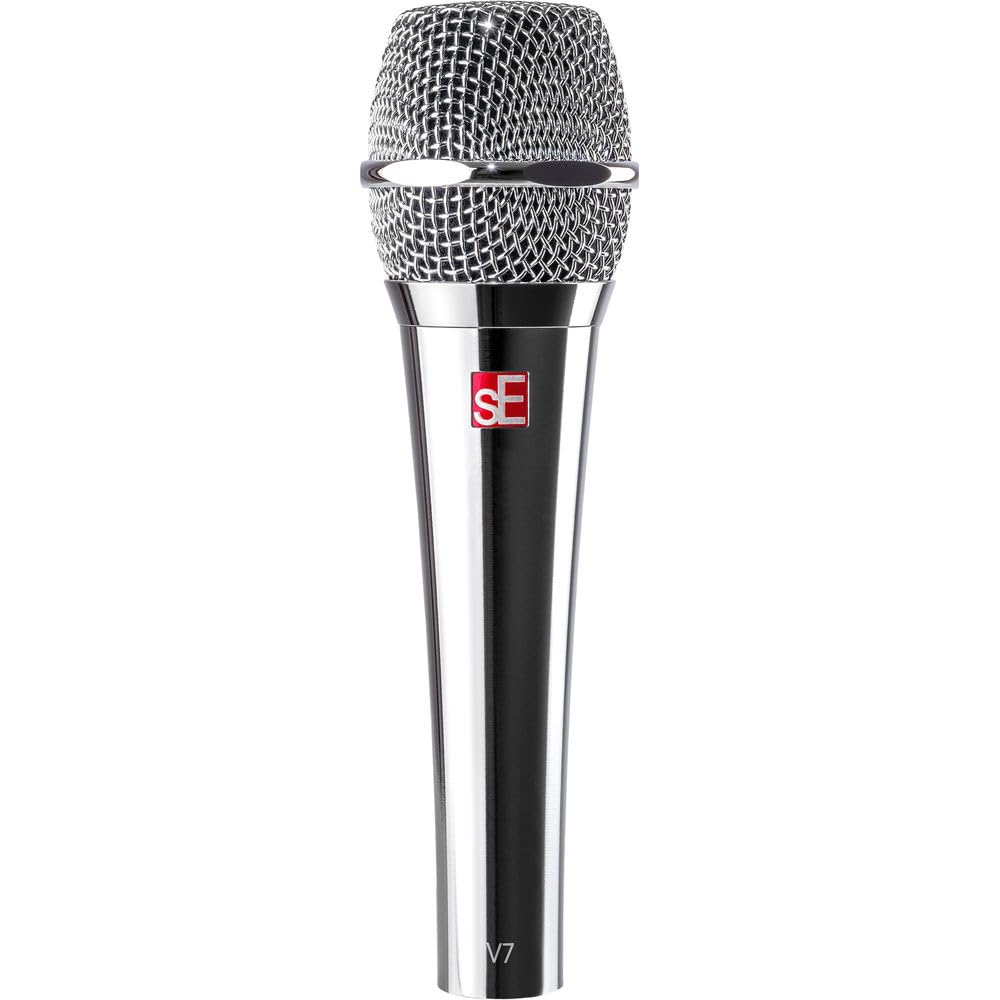 SE ELECTRONICS V7 Supercardioid Handheld Microphone - Professional Studio Grade Condenser Mic for Recording, Podcasting & Live Performance - Chrome Finish