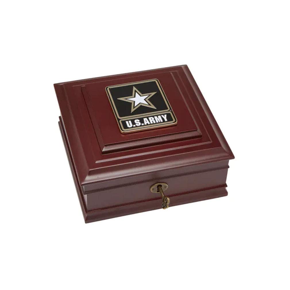 U.S. Air Force Medallion Display Case - Premium Desktop Flag Holder Box for Military Collectors | Perfect for Office Decor, Military Memorabilia Display & Patriotic Gifts