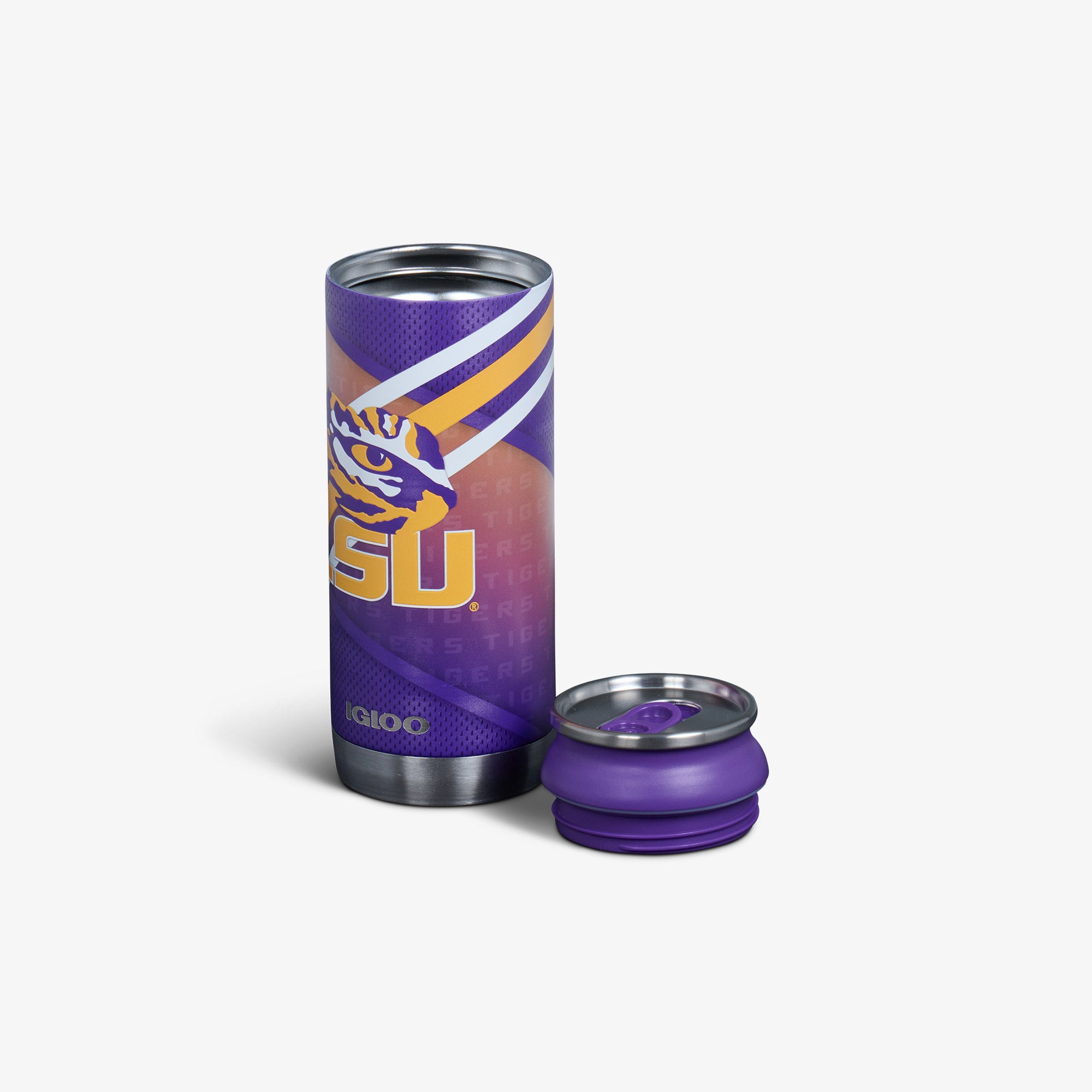 LSU 16 Oz Insulated Stainless Steel Can Cooler - Keep Drinks Cold for Hours, Perfect for Tailgating, Camping & Outdoor Adventures