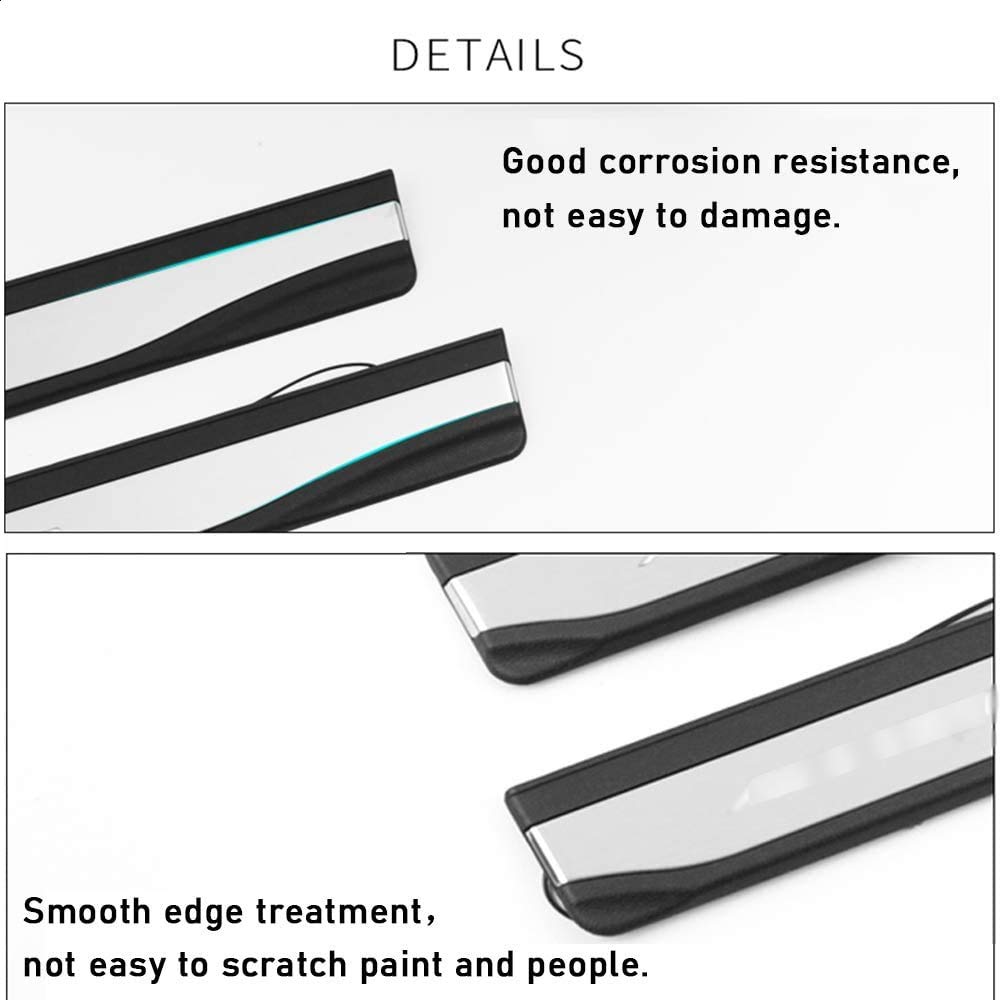 XITER Stainless Steel Door Sill Scuff Plate Guard with LED for 2018-2022 Honda Accord 10th Gen - 4PCS Auto Accessories - Perfect for Car Interior Protection & Style Enhancement