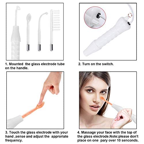Vinban High Frequency Machine - Portable Electric Therapy Device for Hair Growth & Facial Acne Treatment, Handheld Electrotherapy Comb & Current Bar Massager - Perfect for Home Spa, Salon & Beauty Treatments