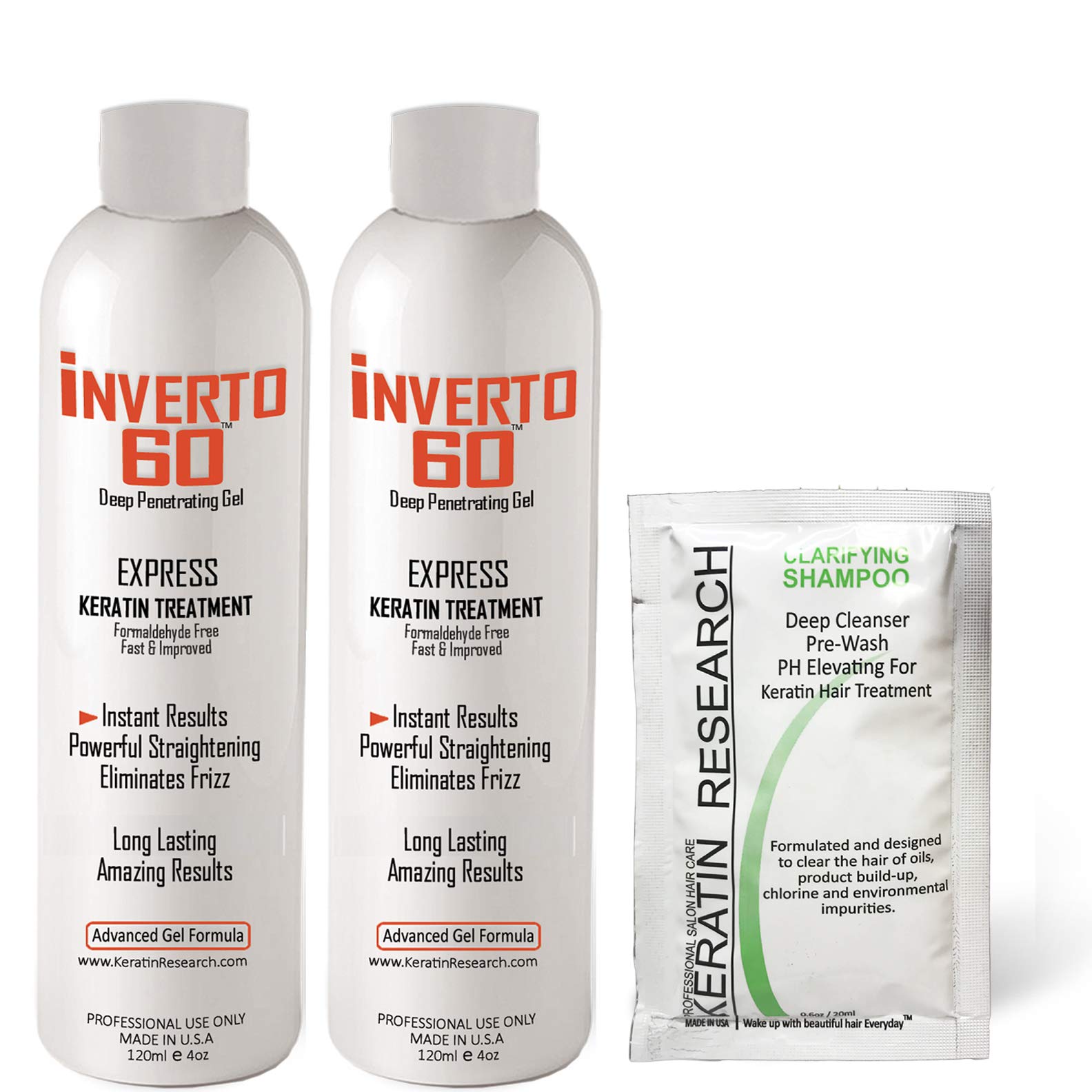 INVERTO 60 Advanced Gel Complex Brazilian Keratin Hair Treatment - Formaldehyde Free Hair Straightening & Smoothing for Damaged Hair Repair (240ml) - Perfect for Long Hair Styling, Salon-Quality Blowouts & Frizz Control at Home
