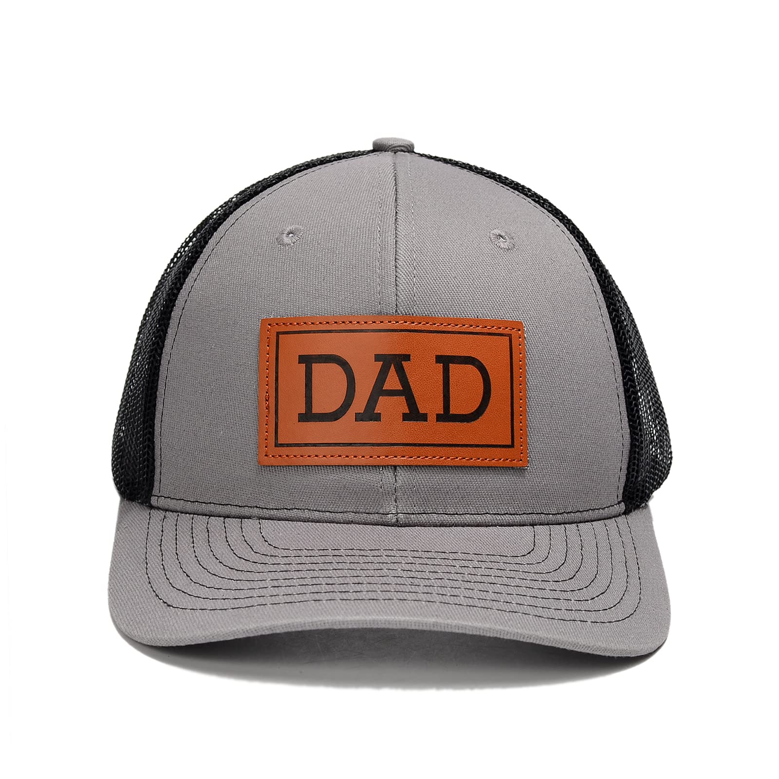 PAUPPY Dad Hat - Father's Day Gifts for Dad, New Grandpa, and New Dads - Mesh Trucker Hat with Leather Patch for Golf, Baseball & Casual Wear - Perfect for Outdoor Activities, Sports Events, and Everyday Use