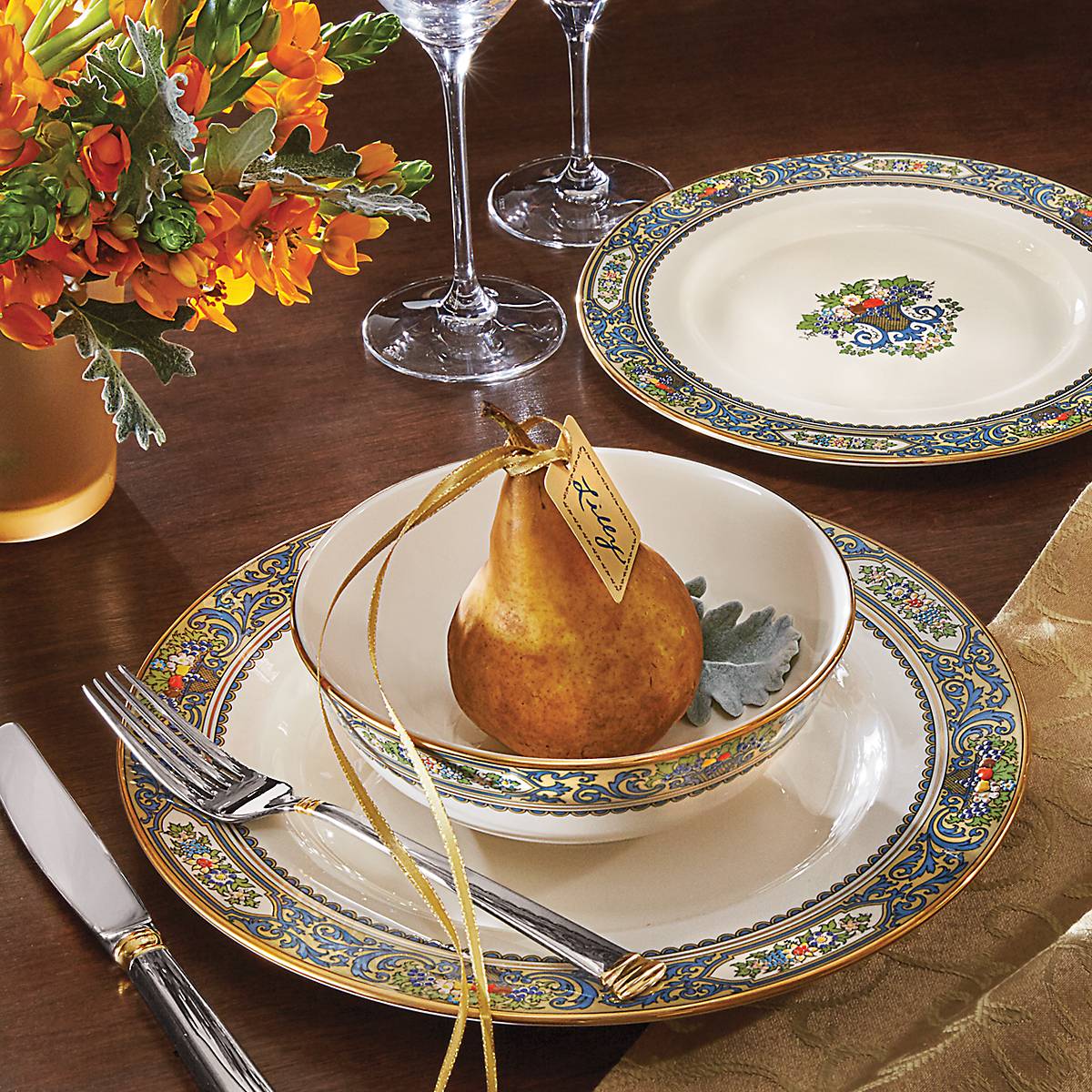 Autumn 3-Piece Place Setting - Elegant Dinnerware Set for Fall Table Decor | Perfect for Thanksgiving, Harvest Parties & Cozy Family Dinners