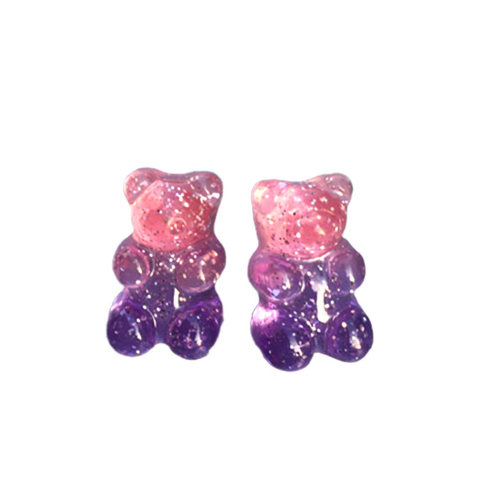 Cute Cartoon Gummy Bear Stud Earrings for Women - Sweet Candy Color Valentine's Day Jewelry Gift for Girls | Perfect for Valentine's Gifts, Party Accessories & Everyday Wear