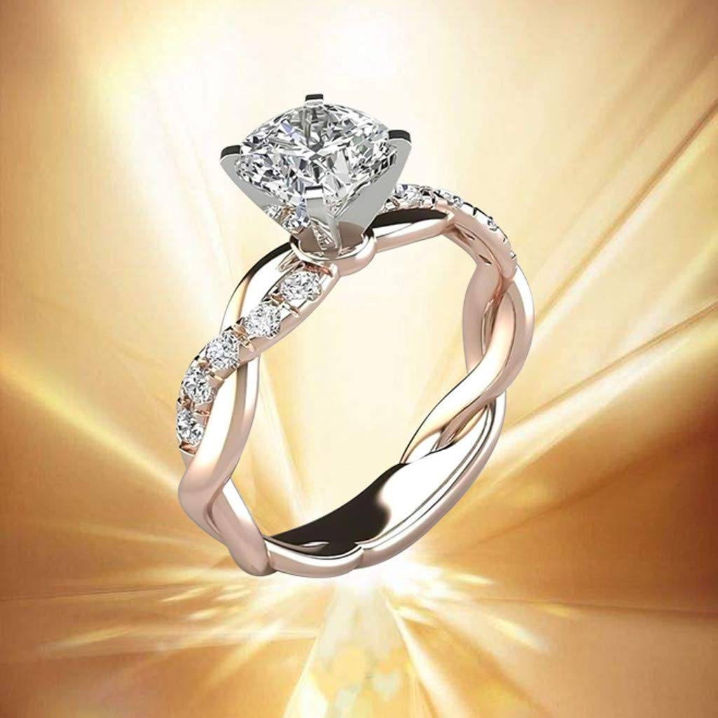Bohemian Style Zircon Engagement Ring for Women - Elegant Silver Wedding Band with Carved Design, Size A (Perfect for Bridal, Proposal, Anniversary Gifts)