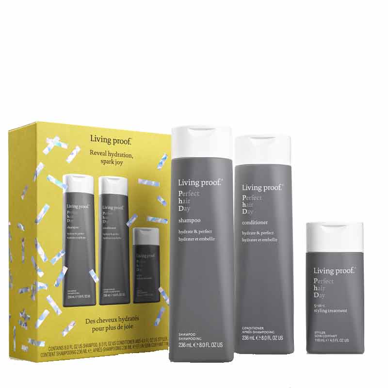 Living Proof Reveal Hydration Gift Set - Moisturizing Hair Care Kit with Shampoo & Conditioner - Perfect for Dry, Damaged Hair - Great as Birthday Gift or Holiday Present