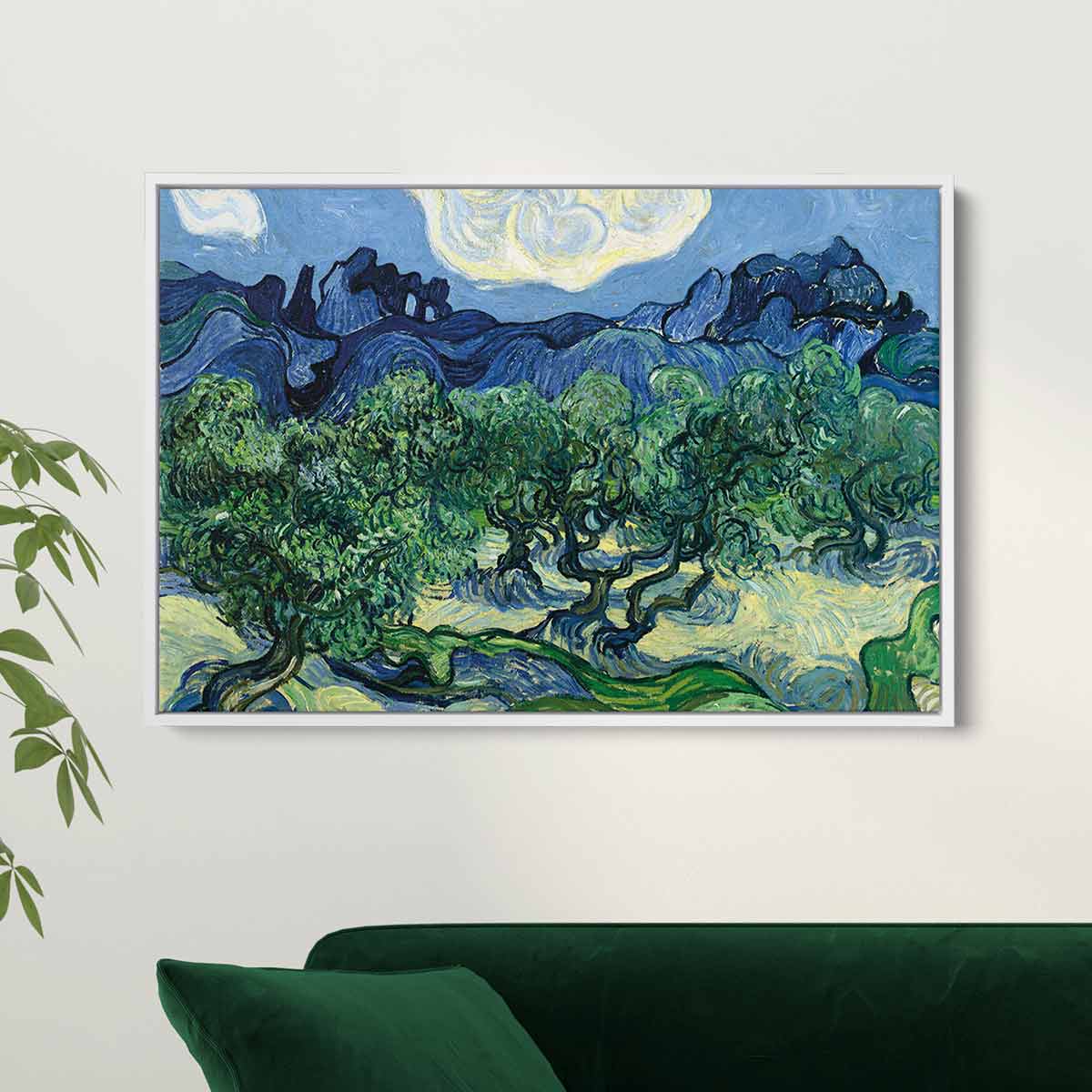 Blue Olive Trees Wall Art Canvas Print - Modern Home Decor for Living Room, Bedroom & Office - 4892
