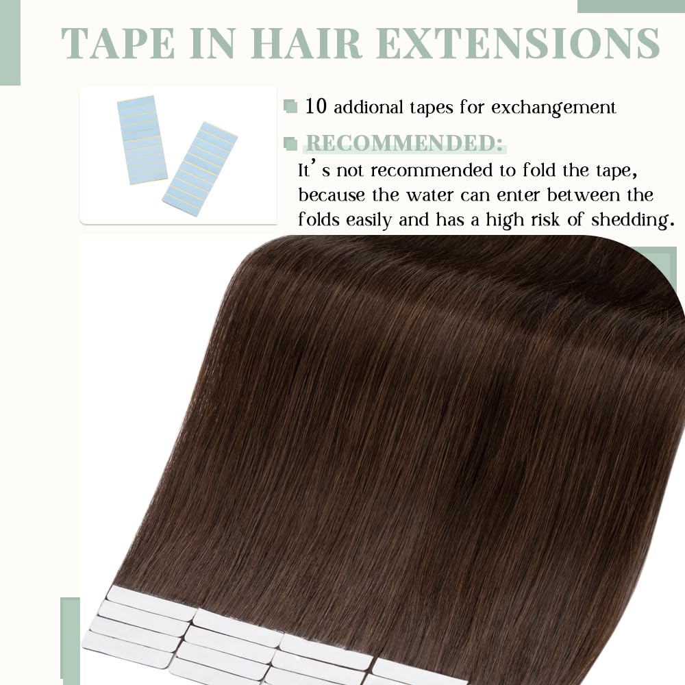 20pcs 30g Tape in Hair Extensions 100% Remy Human Hair - Balayage Medium Brown #04, 22 Inch Seamless Skin Weft Straight Extensions for Volume & Length | Perfect for Weddings, Parties & Daily Styling
