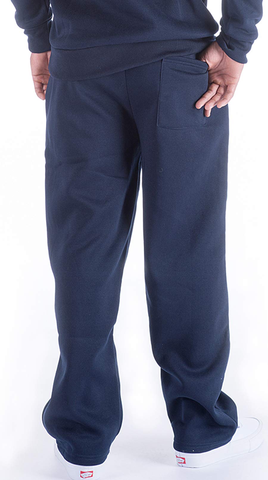 Men's Fleece Sweatpants - Open Bottom Joggers with Pockets, Straight Leg Running Pants for Casual & Athletic Wear - Perfect for Gym, Lounge & Outdoor Activities