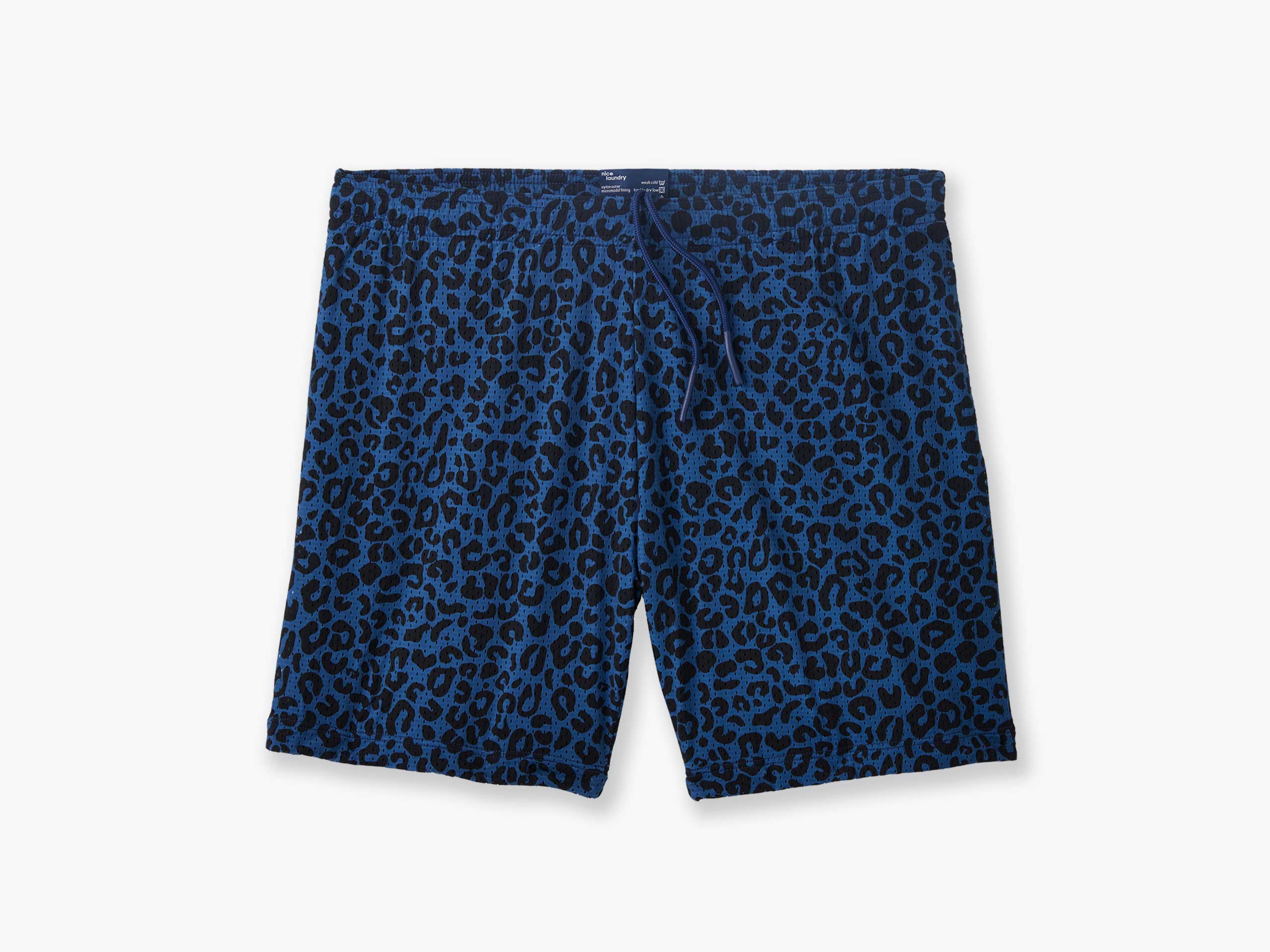 6-Pocket Lounge Shorts for Men - Comfortable Stretch Fabric, Midnight Leopard Print - Perfect for Home Relaxation, Yoga & Casual Wear