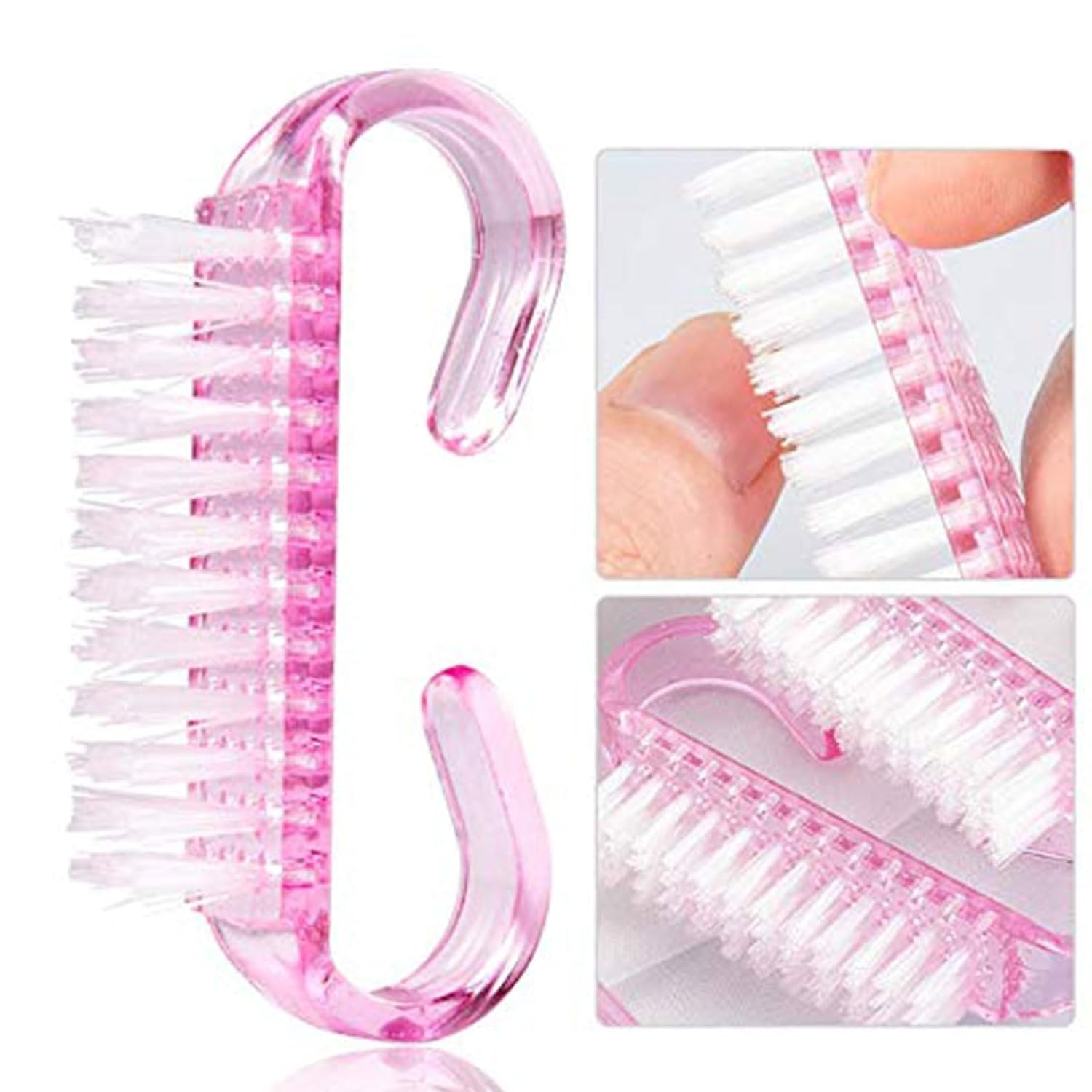 3Pcs Nail Cleaning Brush Set - Durable Handle Grip Nail Brush for Men & Women, Professional Nail Cleaner & Pedicure Tool for Toes & Fingernails - Perfect for Home Spa, Salon Care & Travel Hygiene