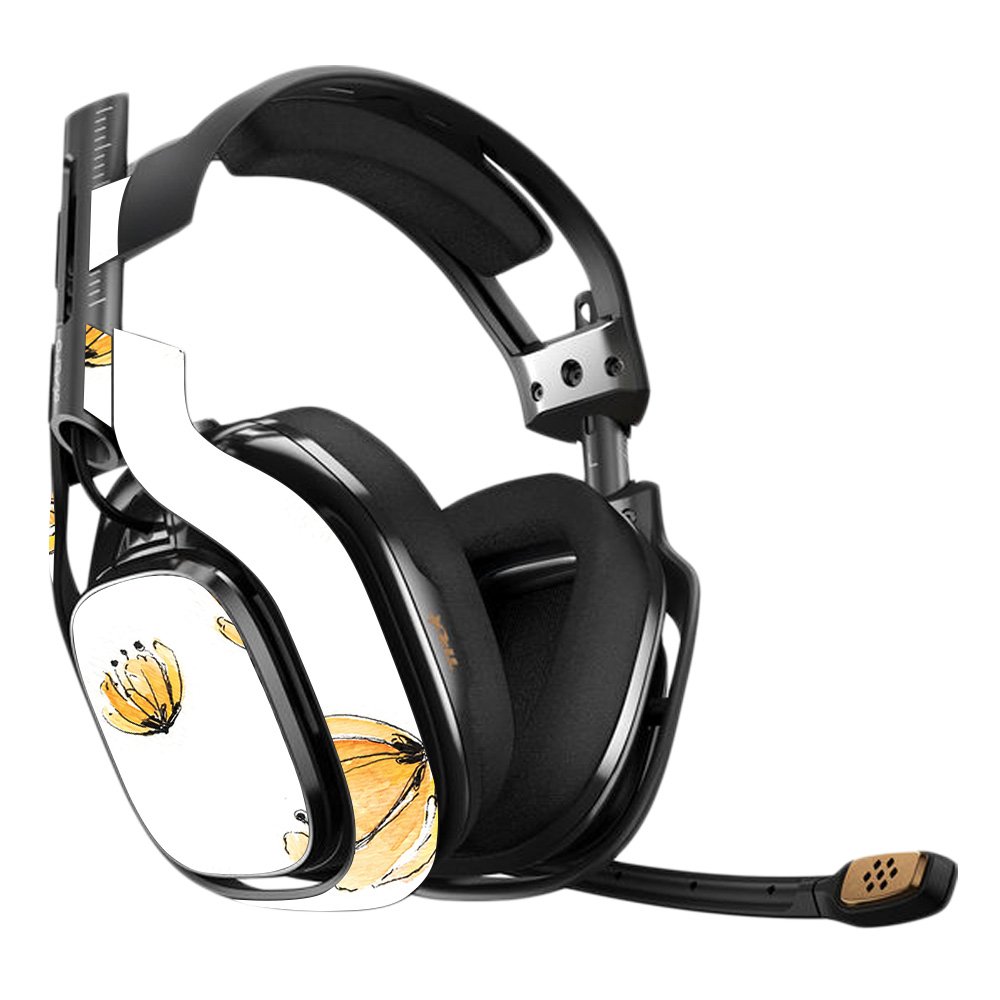 MightySkins Vinyl Decal Wrap Cover for Astro A40 3rd Gen Gaming Headset - Yellow Poppy | Protective, Durable & Customizable Skin | Easy to Apply & Remove | Made in USA | Perfect for Gaming, Streaming & Personalization