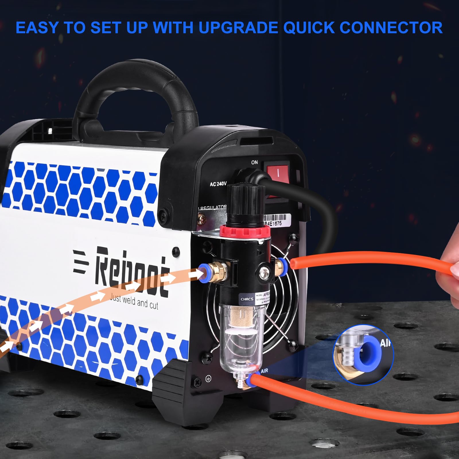 RBC6000D PRO 8th Generation 60A Plasma Cutter - Dual Voltage 120V/240V (110V/220V) IGBT Inverter for Clean 3/5