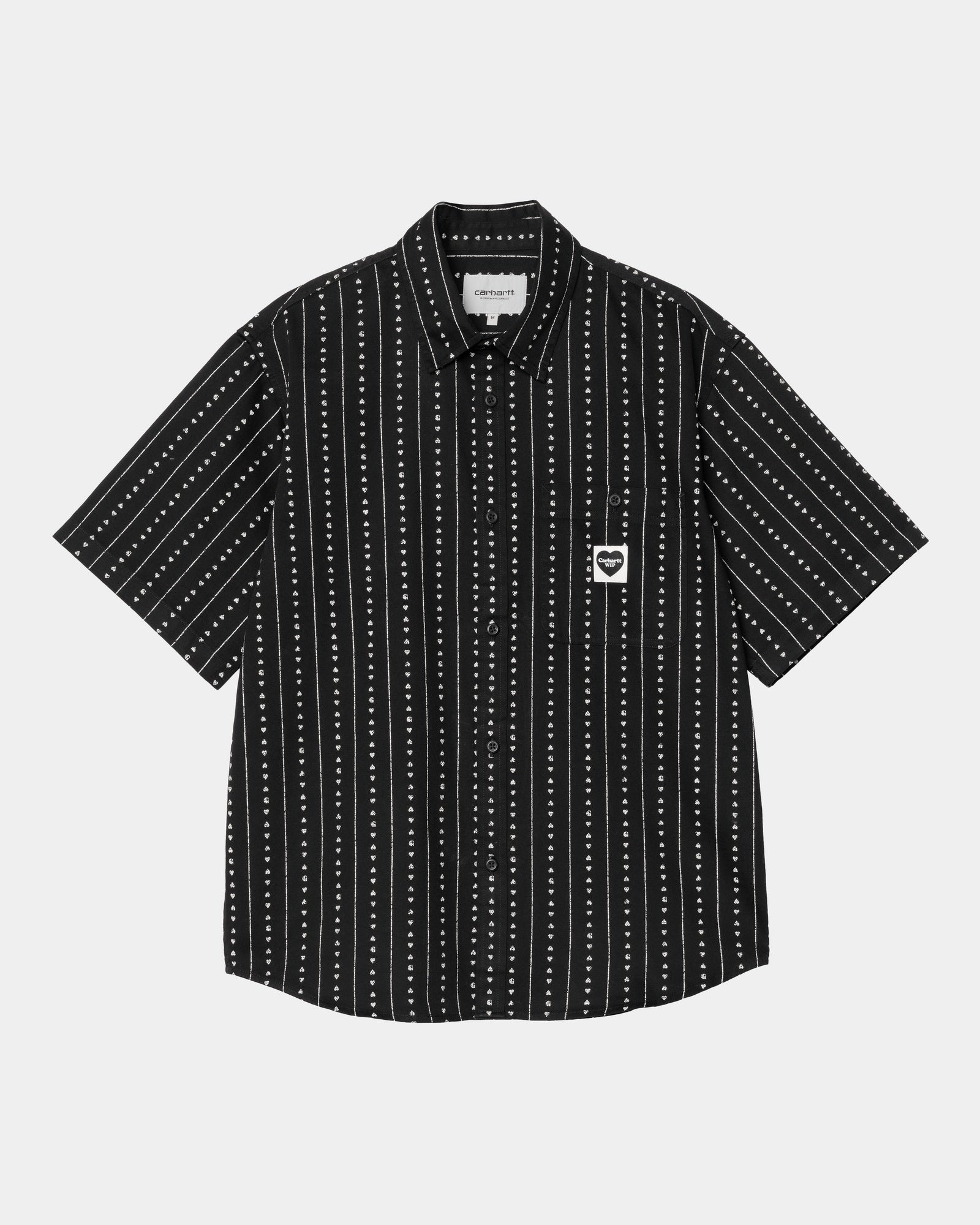 Drewes Men's Shirt - Black & Natural Heart C Pinstripe Button Down Shirt for Casual & Business Wear | Slim Fit Dress Shirt for Office, Date Night & Special Occasions