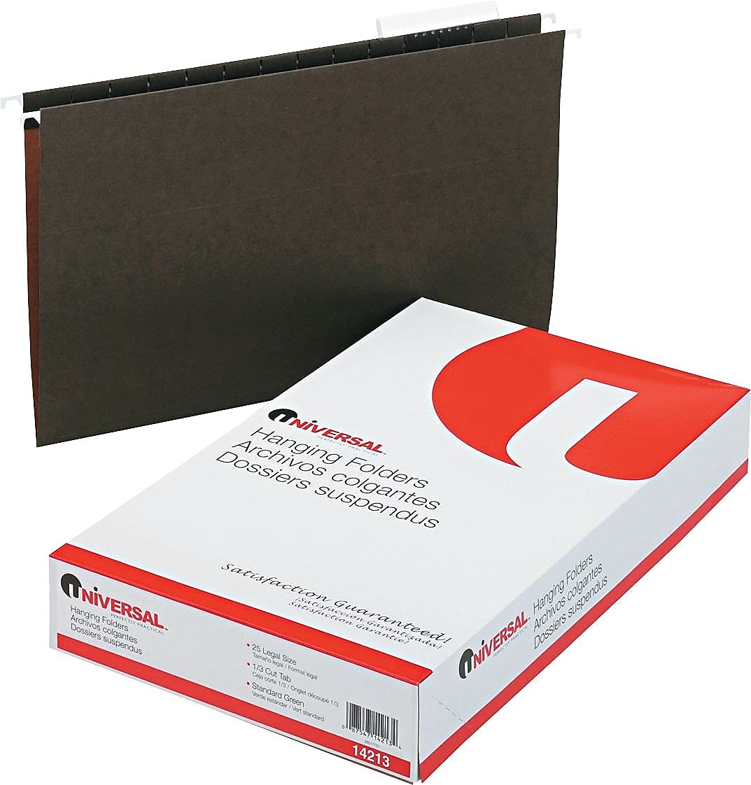 Universal Hanging File Folders - Legal Size 1/3-Cut Tabs, Standard Green (25-Pack) - Perfect for Office Organization, Filing Cabinets & Document Storage