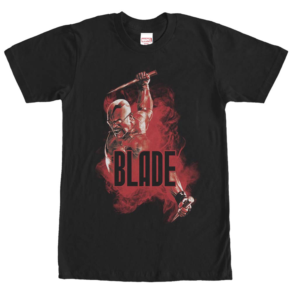 Men's Marvel Blade Smoke Graphic T-Shirt - Cool Superhero Tee for Casual Wear & Comic Con
