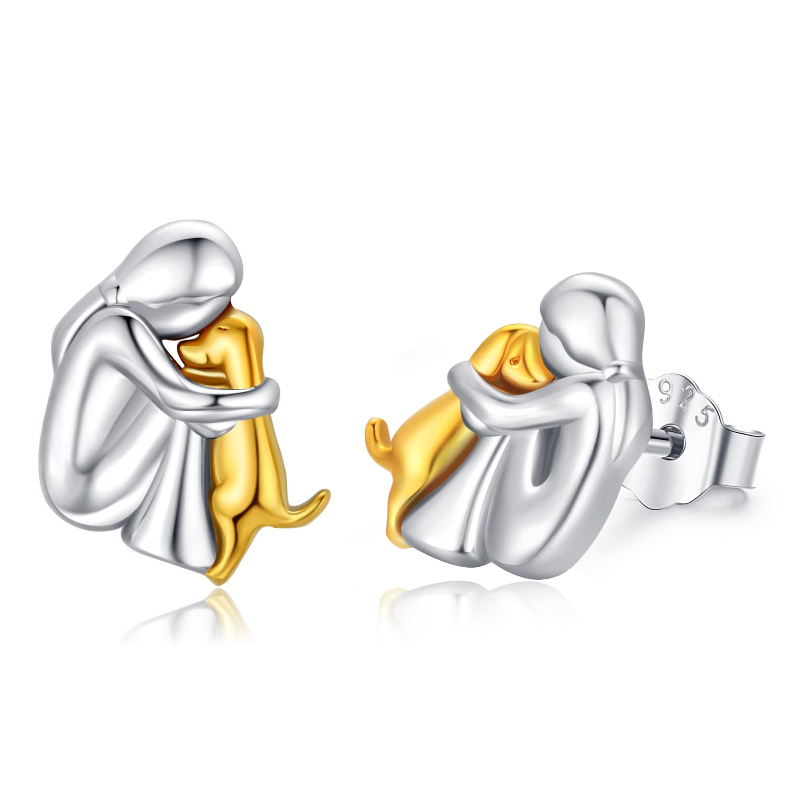 925 Sterling Silver Dog Stud Earrings - Cute Puppy Pet Jewelry for Women & Girls | Hypoallergenic Gift for Dog Lovers | Perfect for Sensitive Ears, Daily Wear & Special Occasions