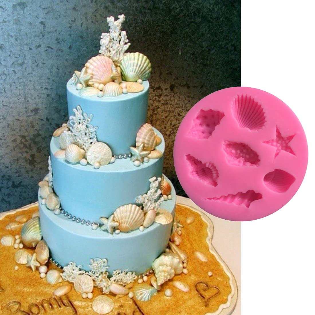Premium 7-Cavity Sea Shell & Starfish Silicone Baking Mold for Chocolate, Fondant, Candy, Resin, Clay - Perfect for Beach Theme Cakes, Cupcake Toppers, and DIY Crafts - Ideal for Home Baking, Party Decorations, and Marine-Themed Desserts